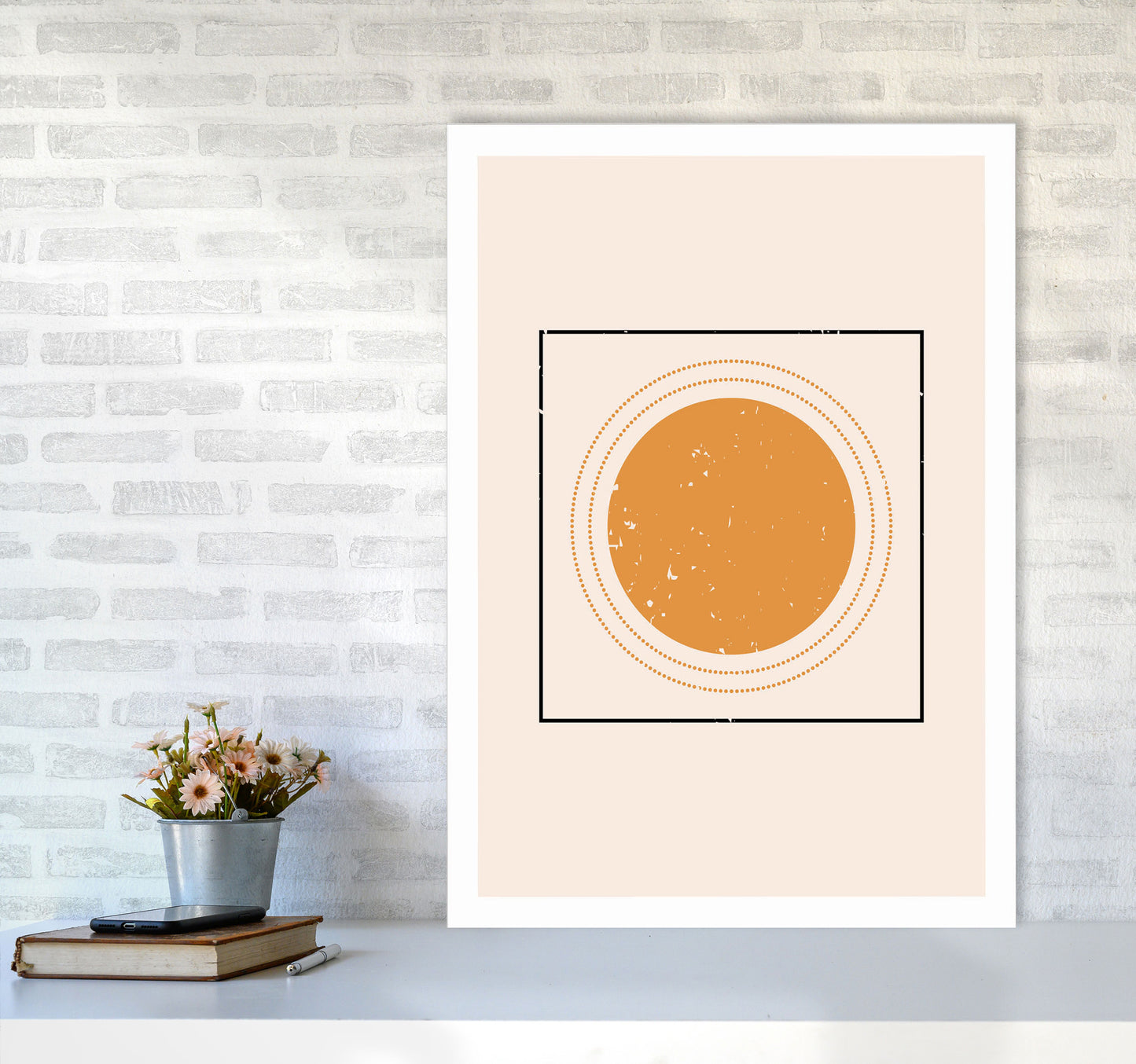 Abstract Sun Art Print by Jason Stanley A1 Black Frame