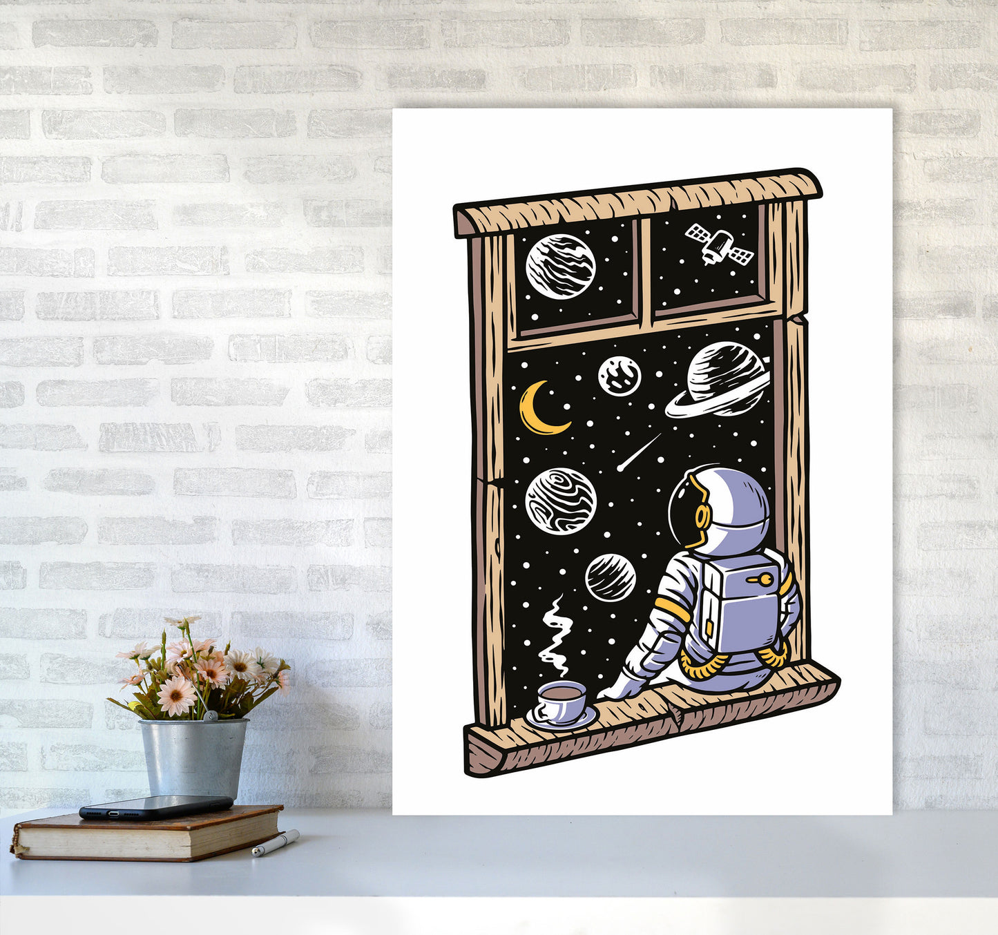 Planet Views Art Print by Jason Stanley A1 Black Frame