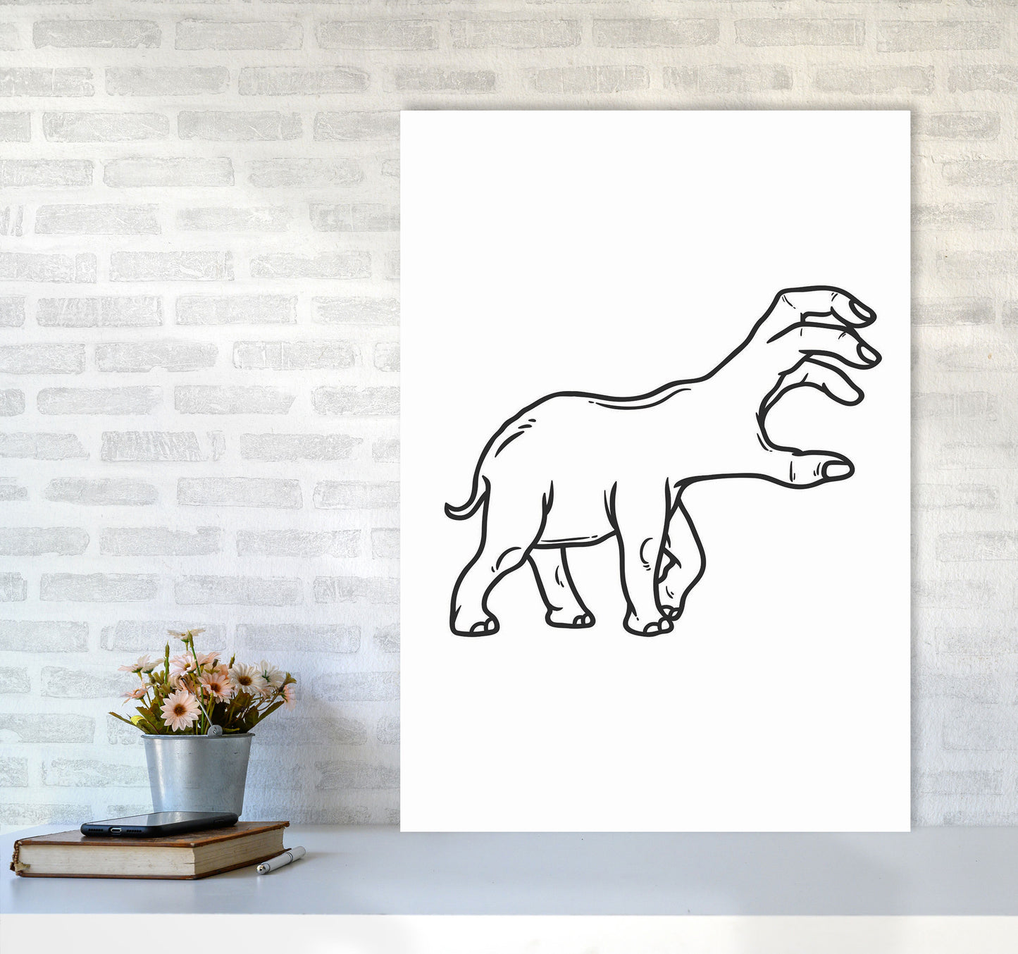 Hand-Head Art Print by Jason Stanley A1 Black Frame