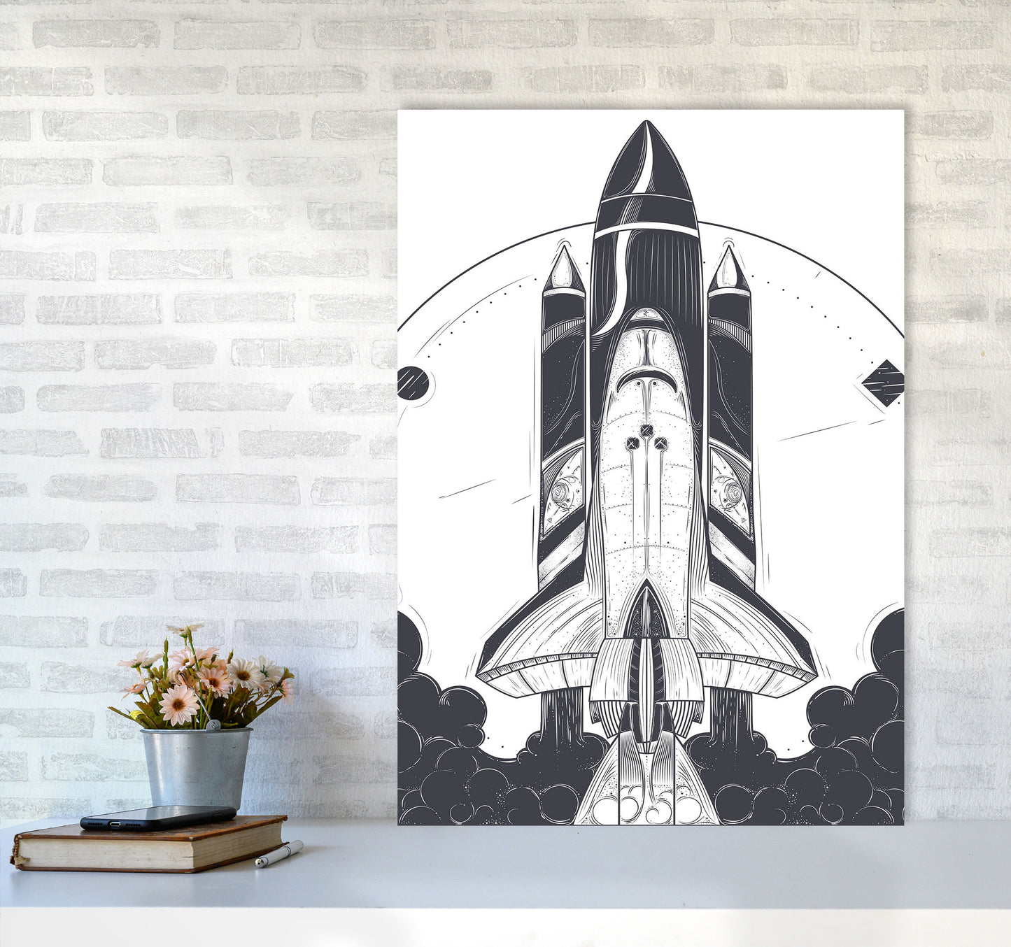 Blastoff! Art Print by Jason Stanley A1 Black Frame