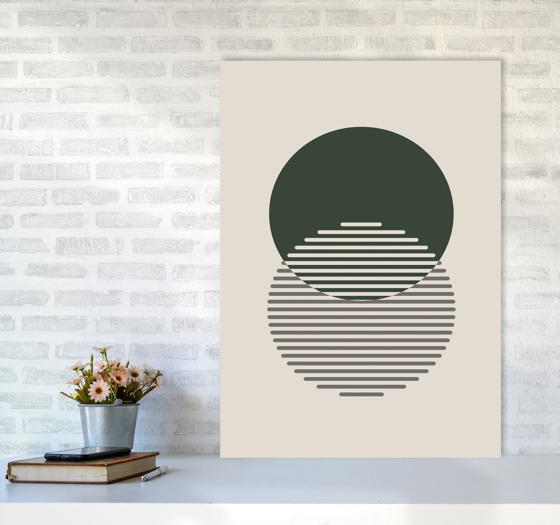 Minimal Abstract Circles II Art Print by Jason Stanley A1 Black Frame