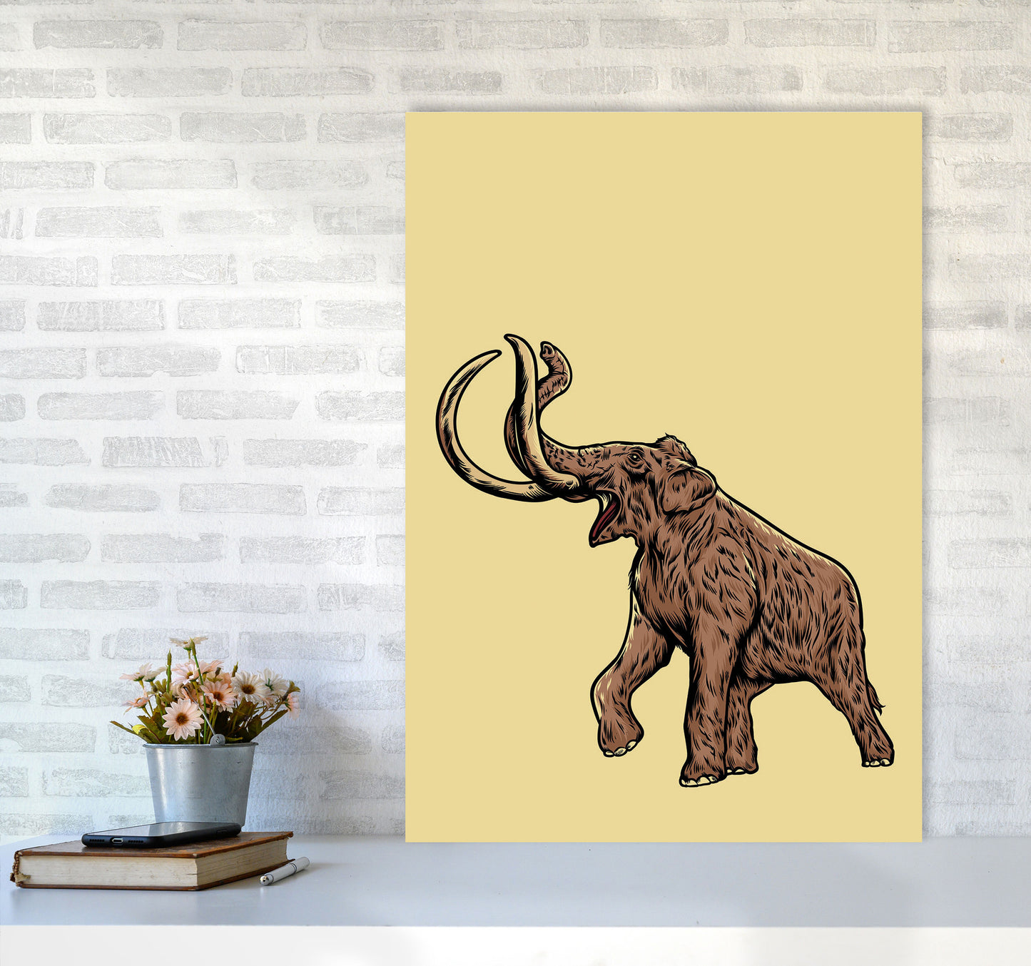 Mammoth Art Print by Jason Stanley A1 Black Frame