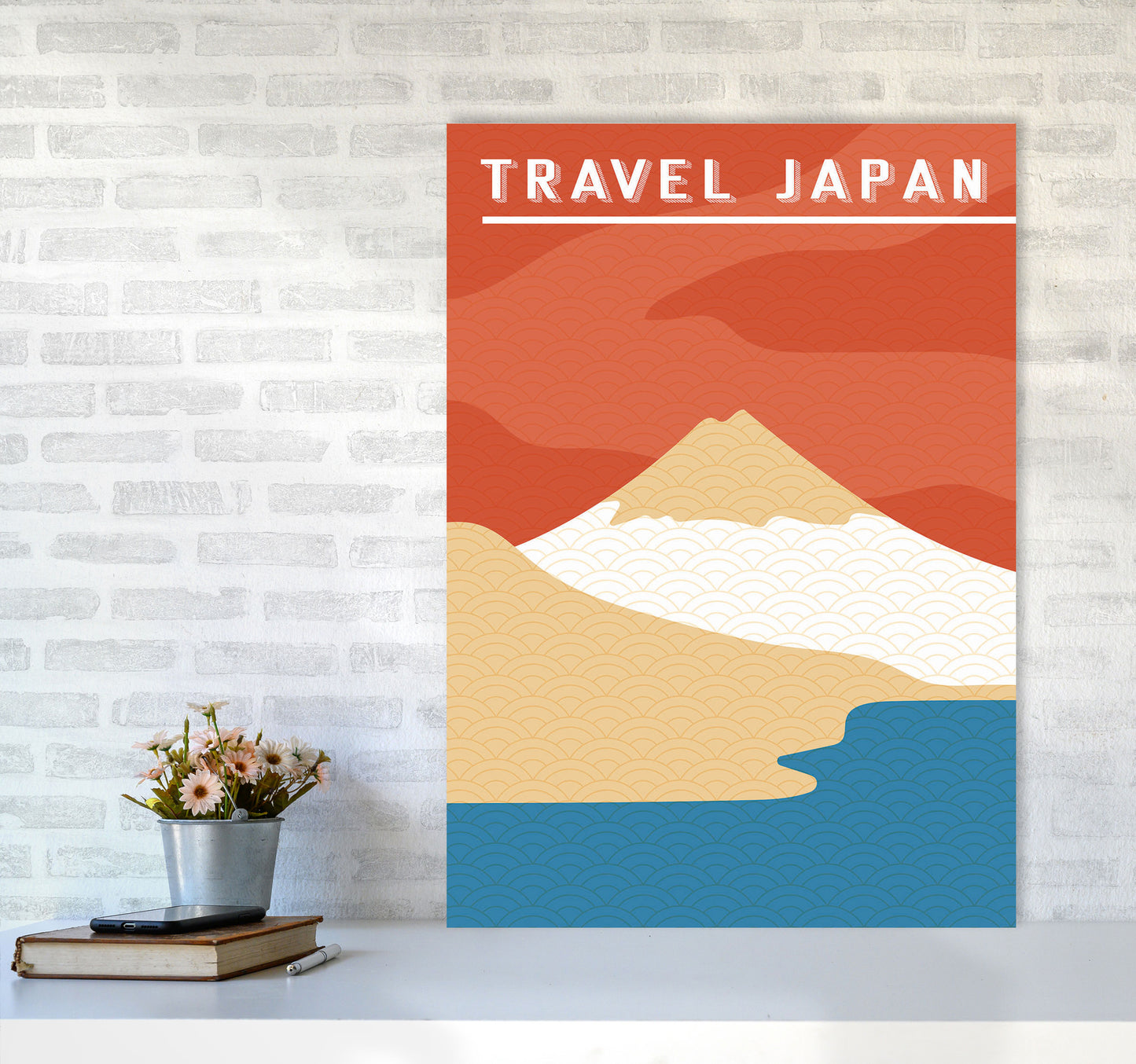 Traval Japan Minimilism II Art Print by Jason Stanley A1 Black Frame