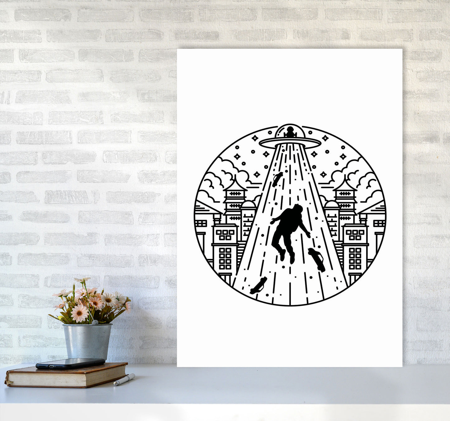 Alien Invasion Art Print by Jason Stanley A1 Black Frame