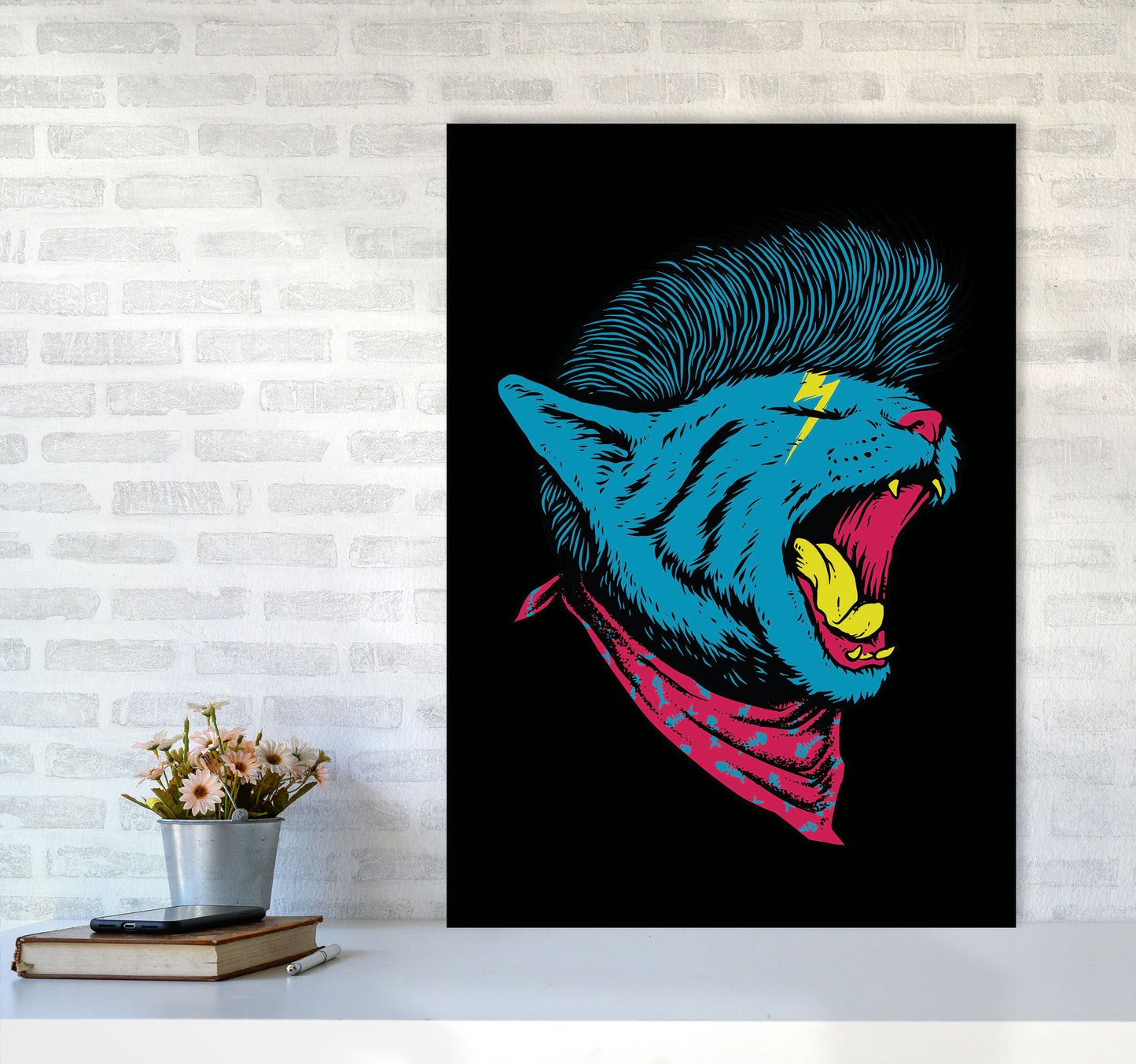The Killer Cat Art Print by Jason Stanley A1 Black Frame