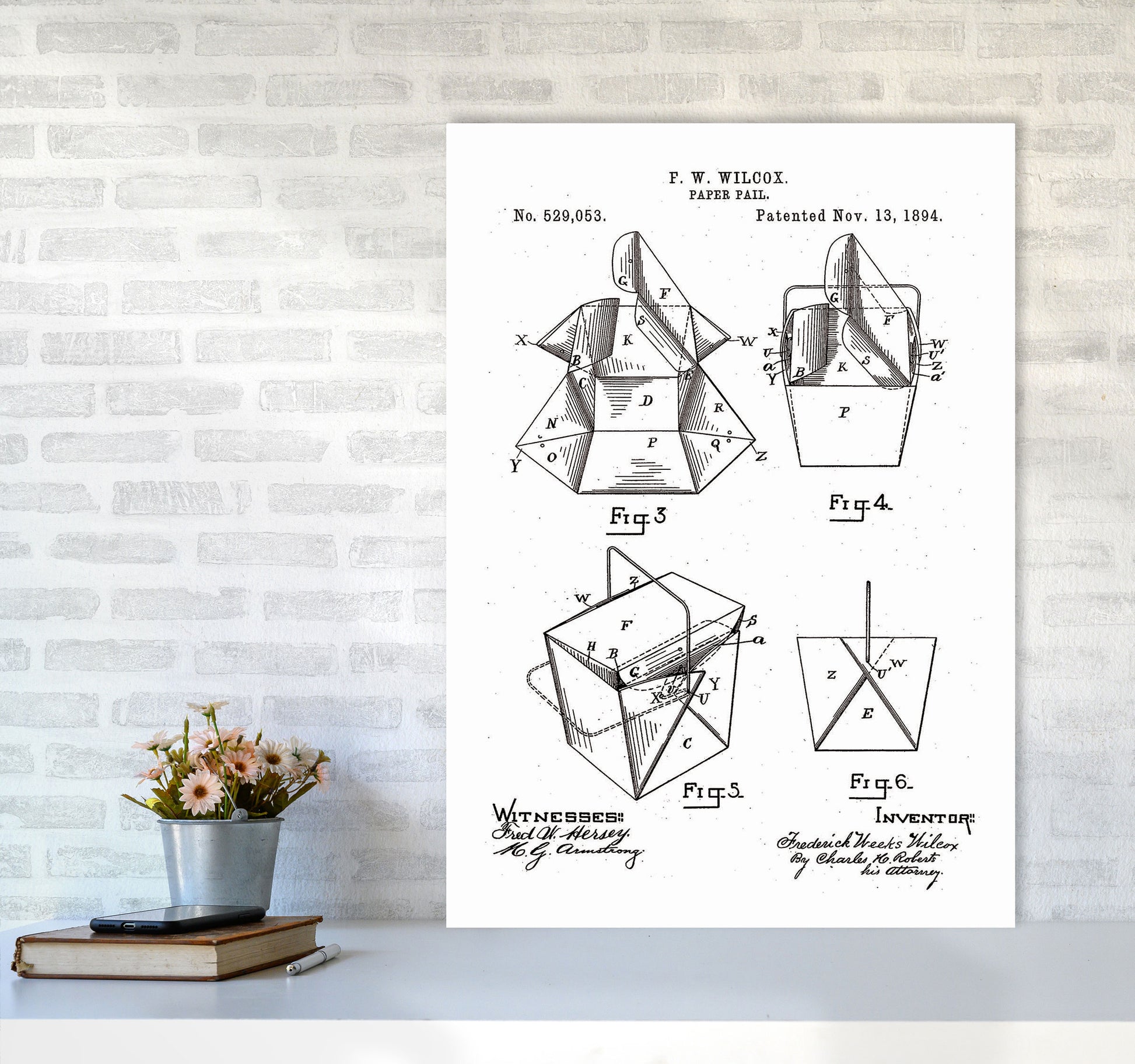 Chinese Take Out Box Patent Art Print by Jason Stanley A1 Black Frame