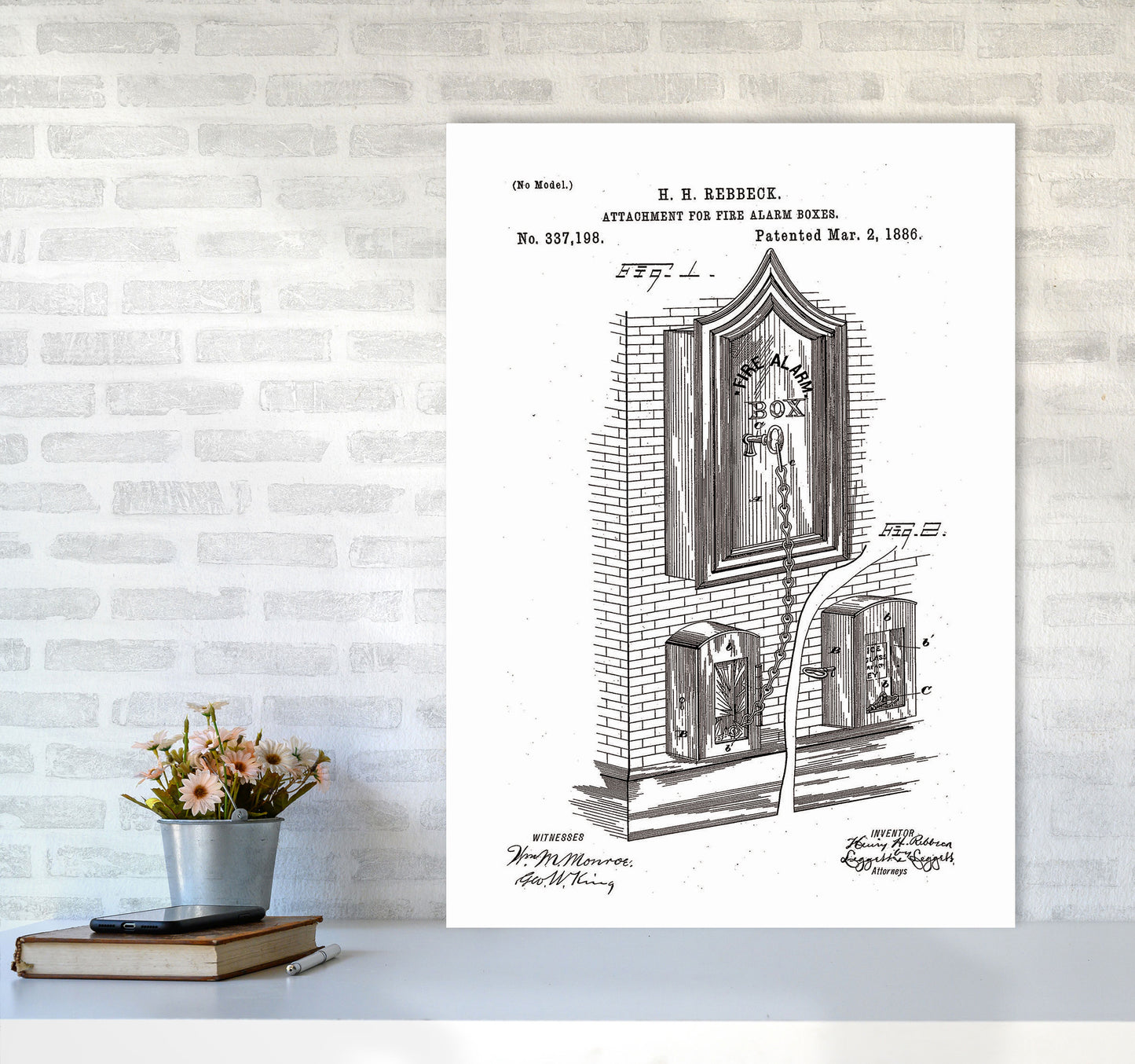 Fire Alarm Box Patent Art Print by Jason Stanley A1 Black Frame