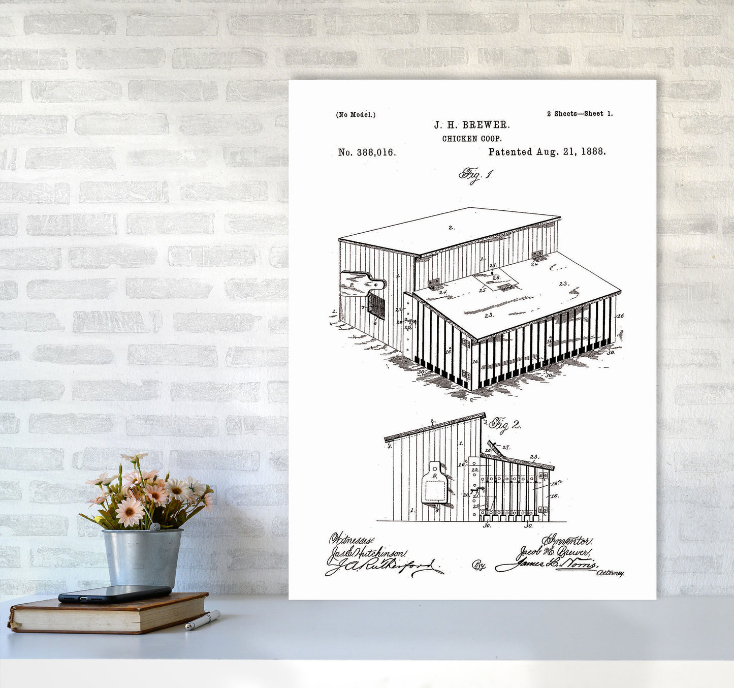 Chicken Coop Patent Art Print by Jason Stanley A1 Black Frame