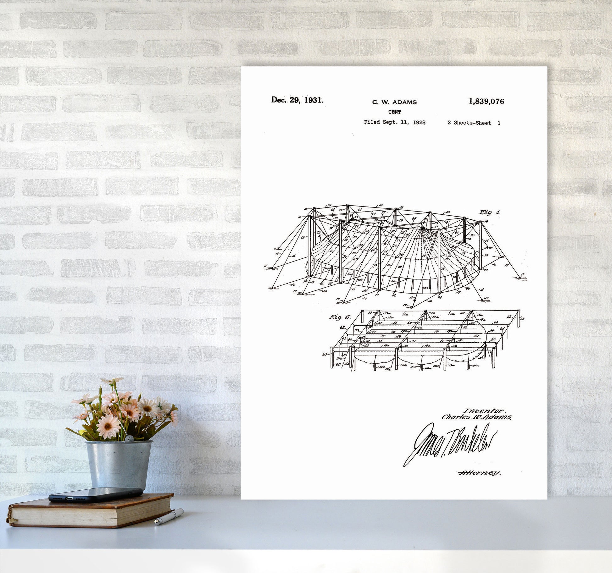 Carnival Tent Patent Art Print by Jason Stanley A1 Black Frame