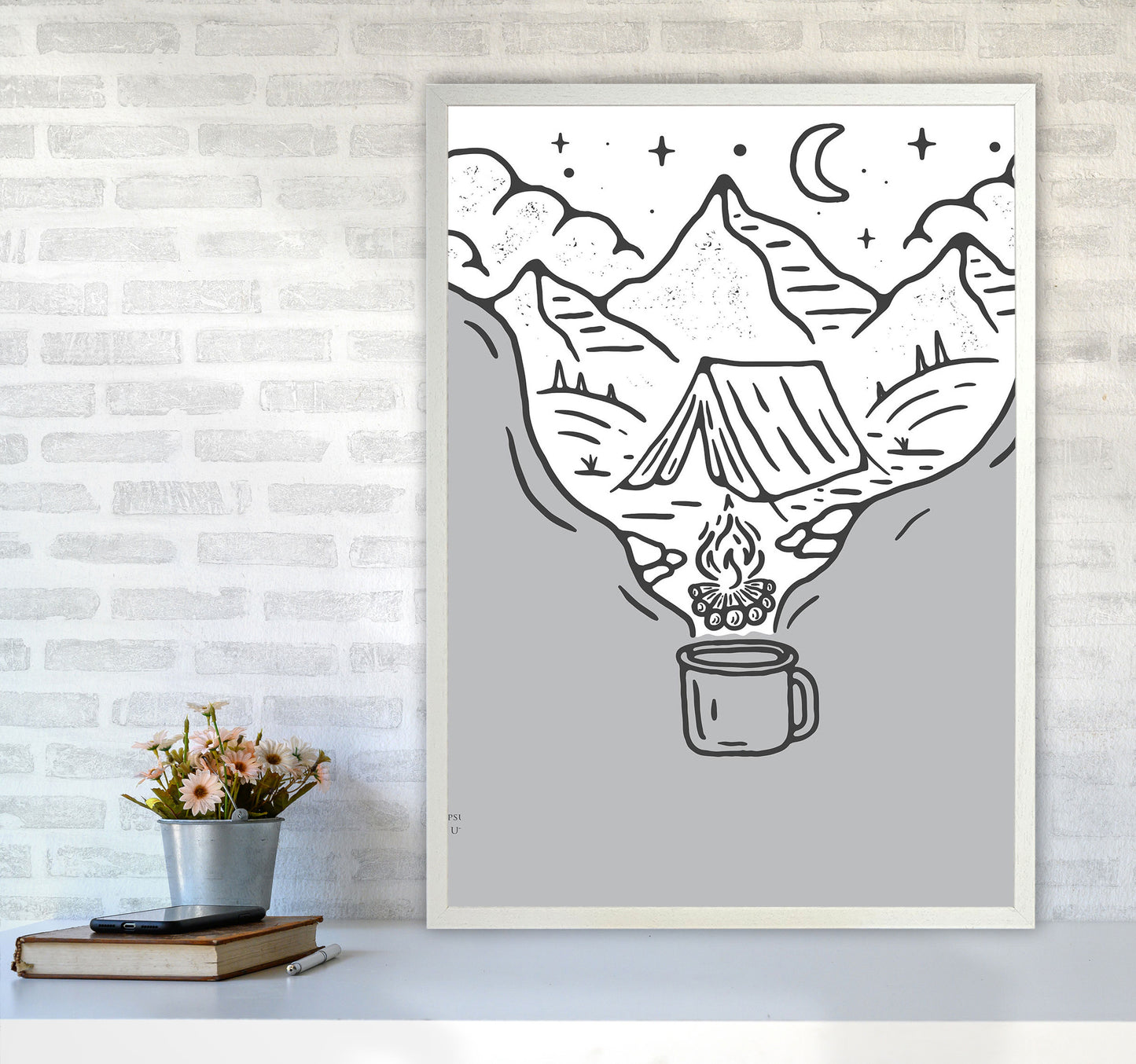 It All Started With Coffee Art Print by Jason Stanley A1 Oak Frame