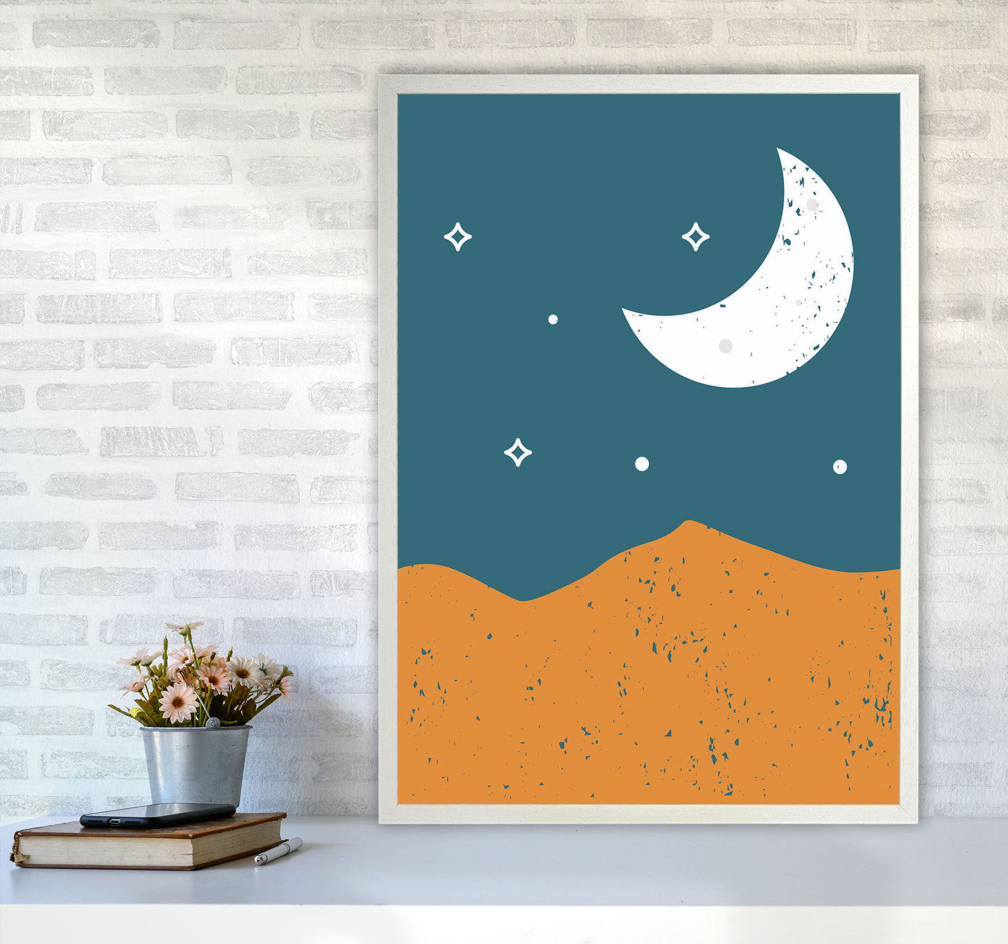 Moonrise Over The Mountain Art Print by Jason Stanley A1 Oak Frame