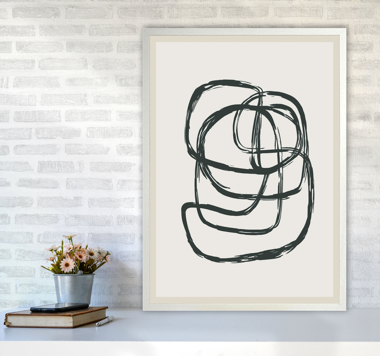 Modern Abstract Shapes 2 Art Print by Jason Stanley A1 Oak Frame
