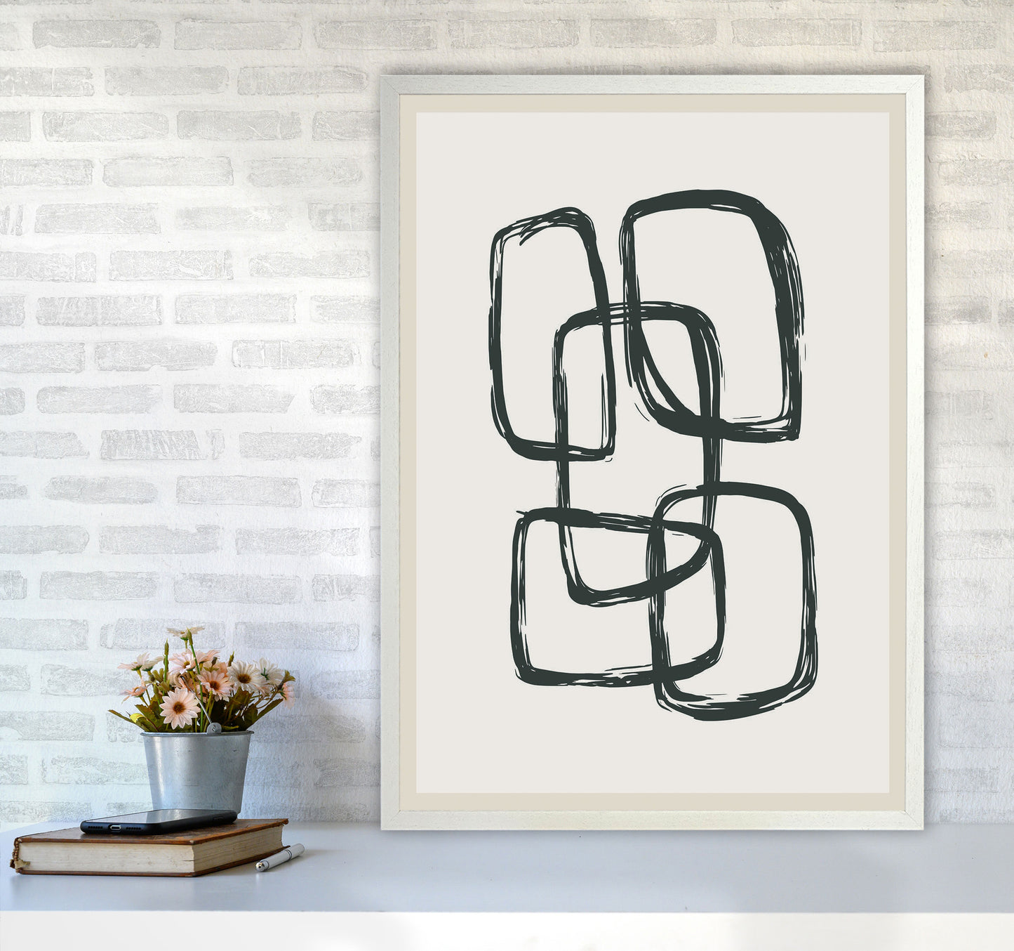 Modern Abstract Shapes 3 Art Print by Jason Stanley A1 Oak Frame