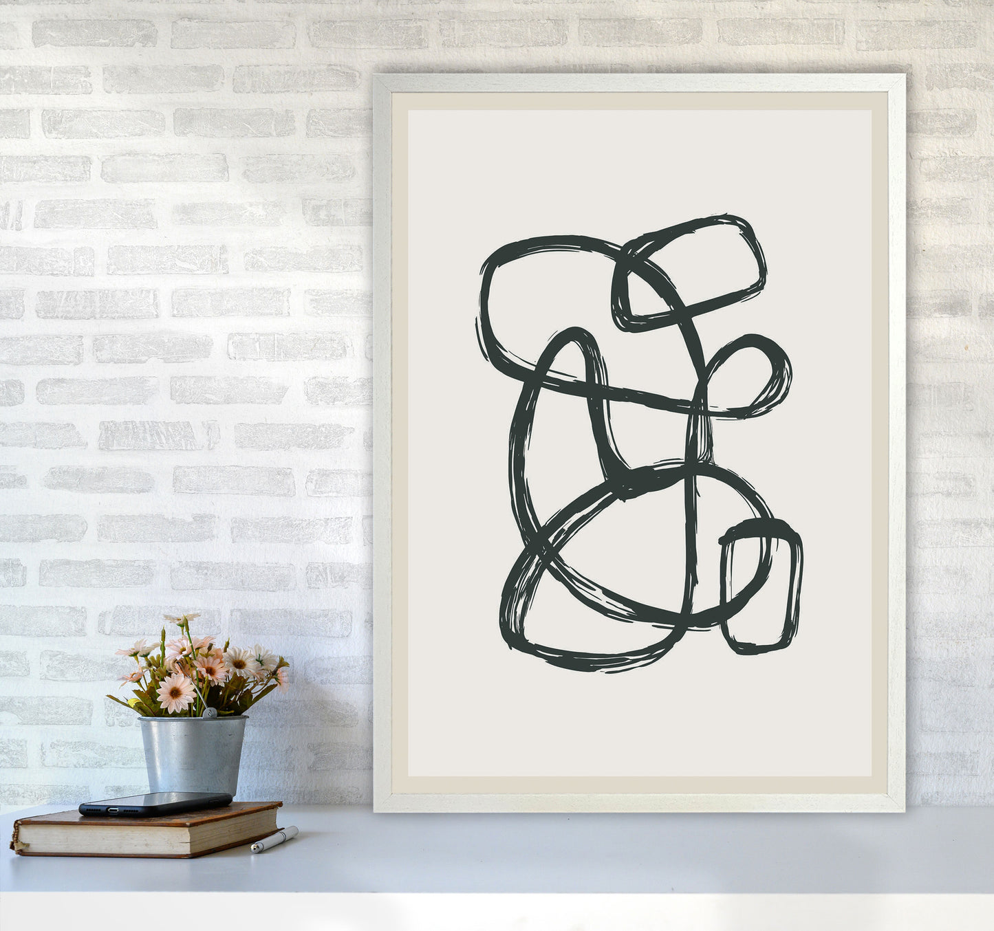 Modern Abstract Shapes 1 Art Print by Jason Stanley A1 Oak Frame