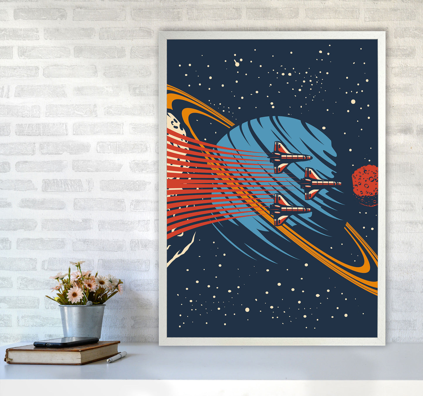 Outer Space Series - #3 Art Print by Jason Stanley A1 Oak Frame