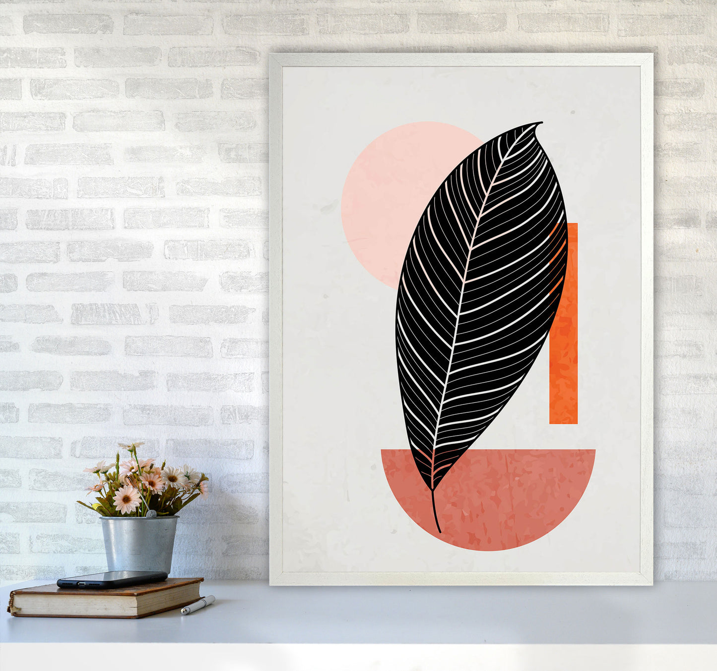 Abstract Leaf Vibe I Art Print by Jason Stanley A1 Oak Frame