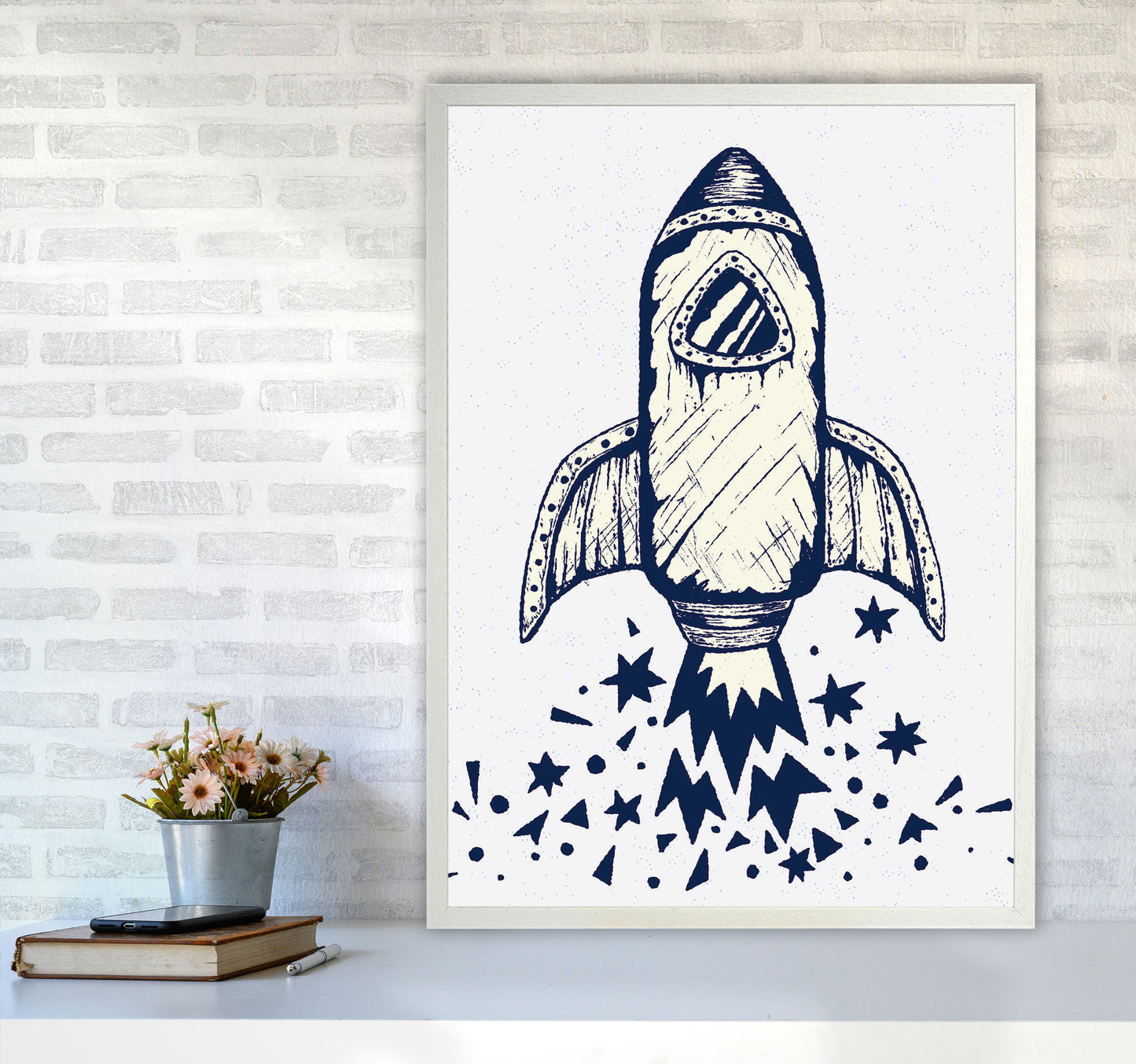 5-4-3-2-1-Blastoff Art Print by Jason Stanley A1 Oak Frame