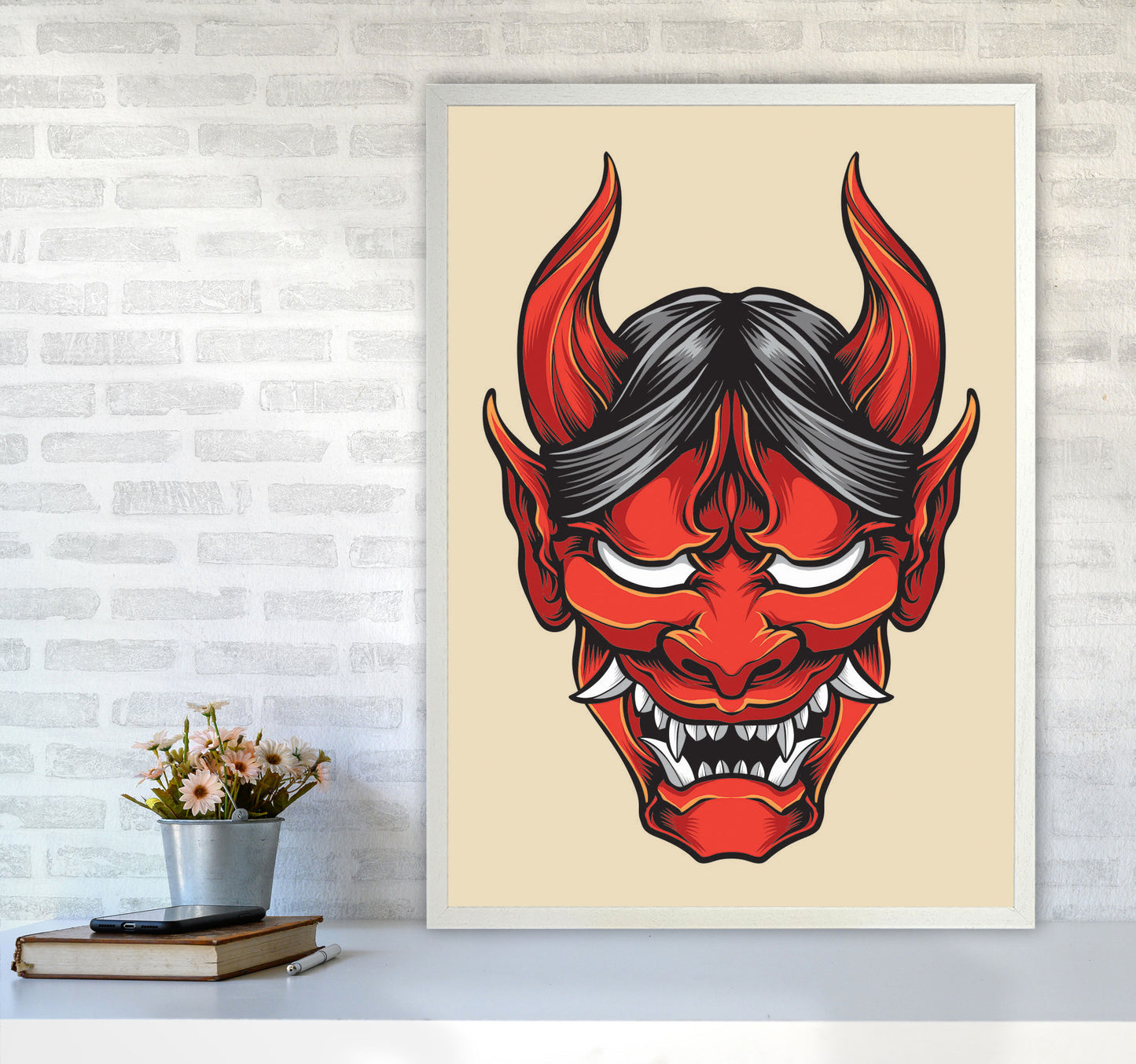 Japanese Folklore Art Print by Jason Stanley A1 Oak Frame