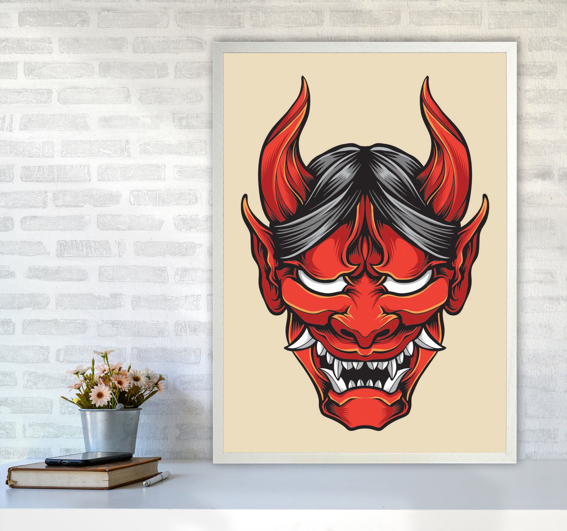 Japanese Folklore Art Print by Jason Stanley A1 Oak Frame
