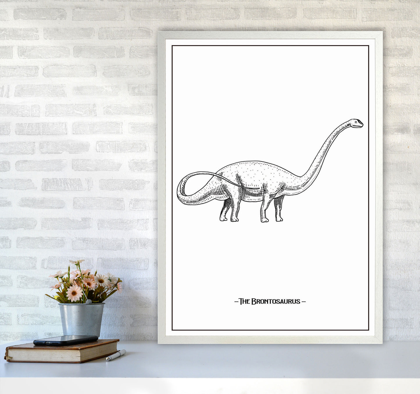 The Brontosaurus Art Print by Jason Stanley A1 Oak Frame