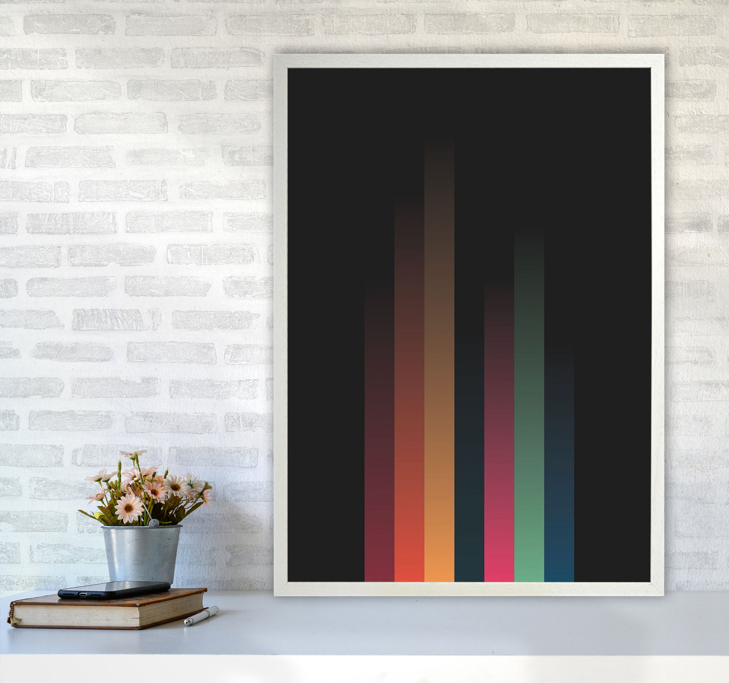 Faded Stripes 3 Art Print by Jason Stanley A1 Oak Frame