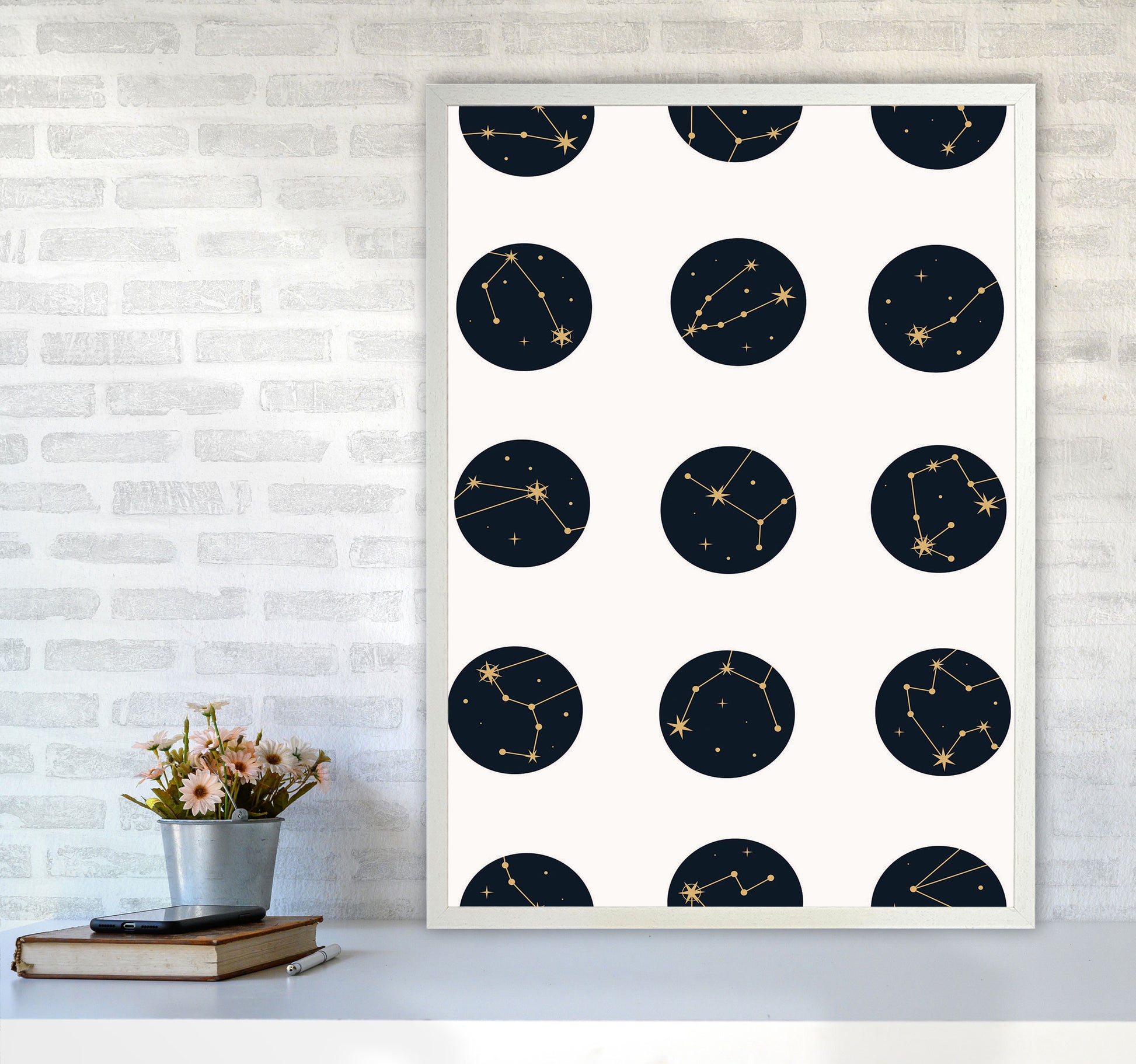 Constellations Art Print by Jason Stanley A1 Oak Frame