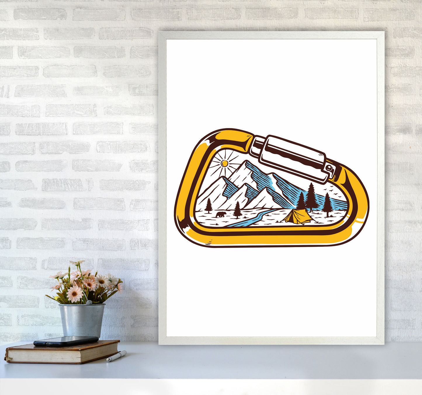 Caribiner Art Print by Jason Stanley A1 Oak Frame