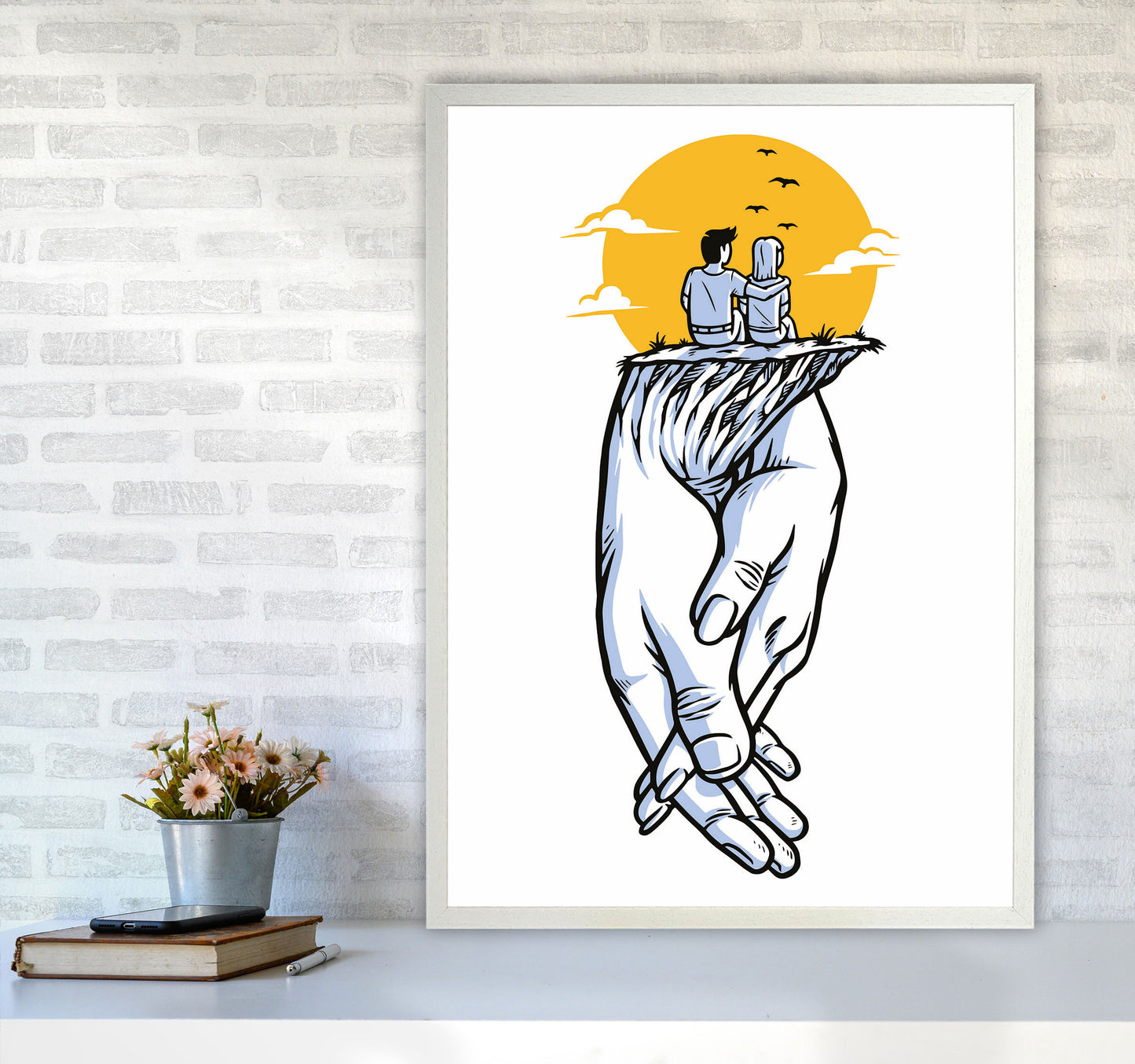 Date Night Art Print by Jason Stanley A1 Oak Frame