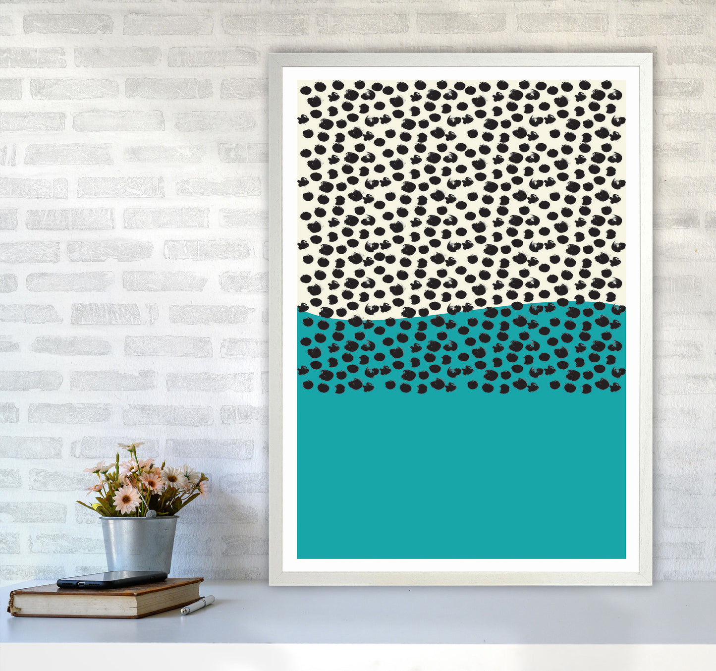 Blue Vibe 2 Art Print by Jason Stanley A1 Oak Frame