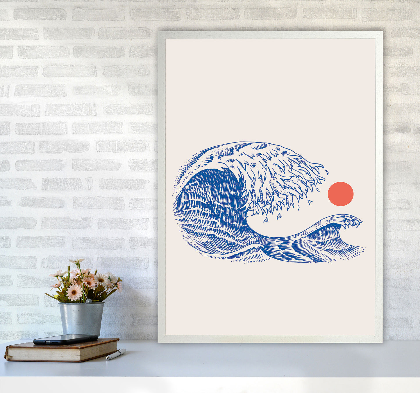 The Wave II Art Print by Jason Stanley A1 Oak Frame