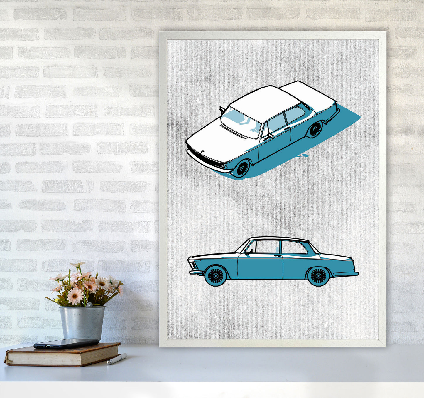 Minimal Car Series I Art Print by Jason Stanley A1 Oak Frame