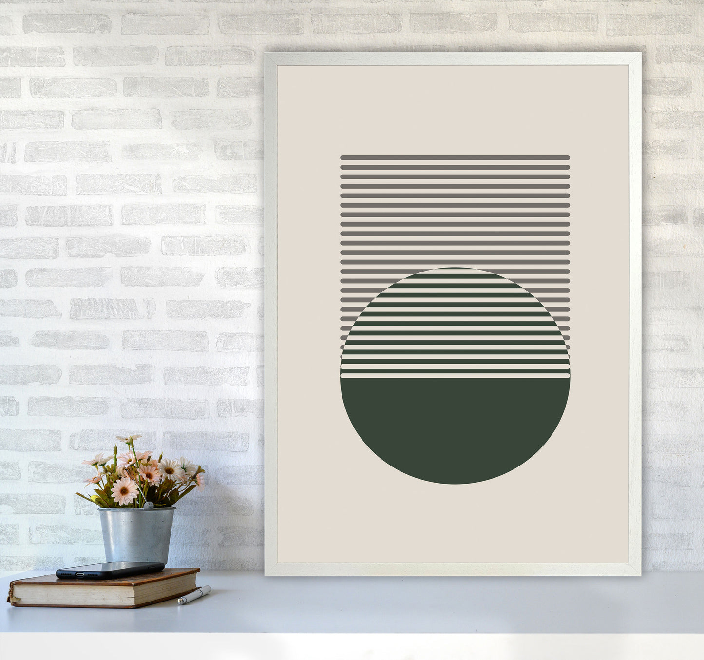 Minimal Abstract Circles I Art Print by Jason Stanley A1 Oak Frame