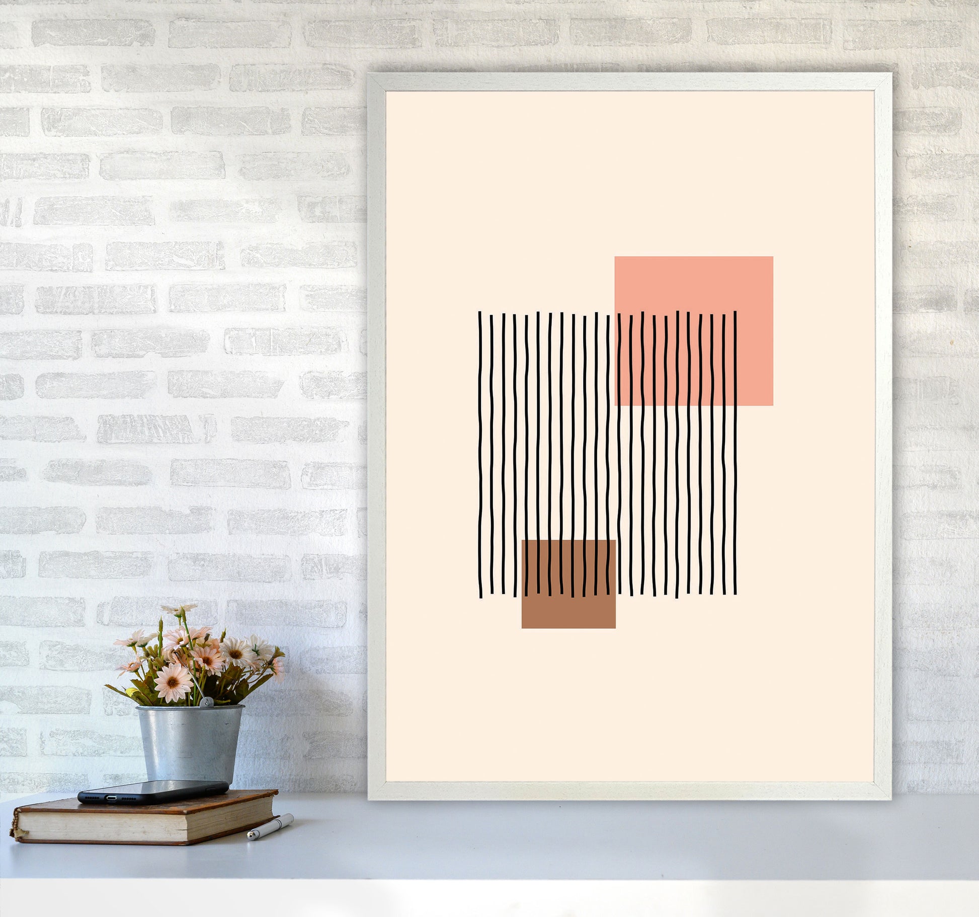 Geometric Abstract Shapes IIII Art Print by Jason Stanley A1 Oak Frame