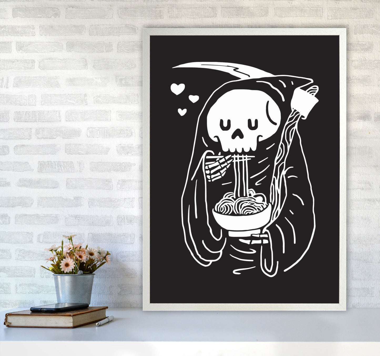 But First...Noodles Art Print by Jason Stanley A1 Oak Frame