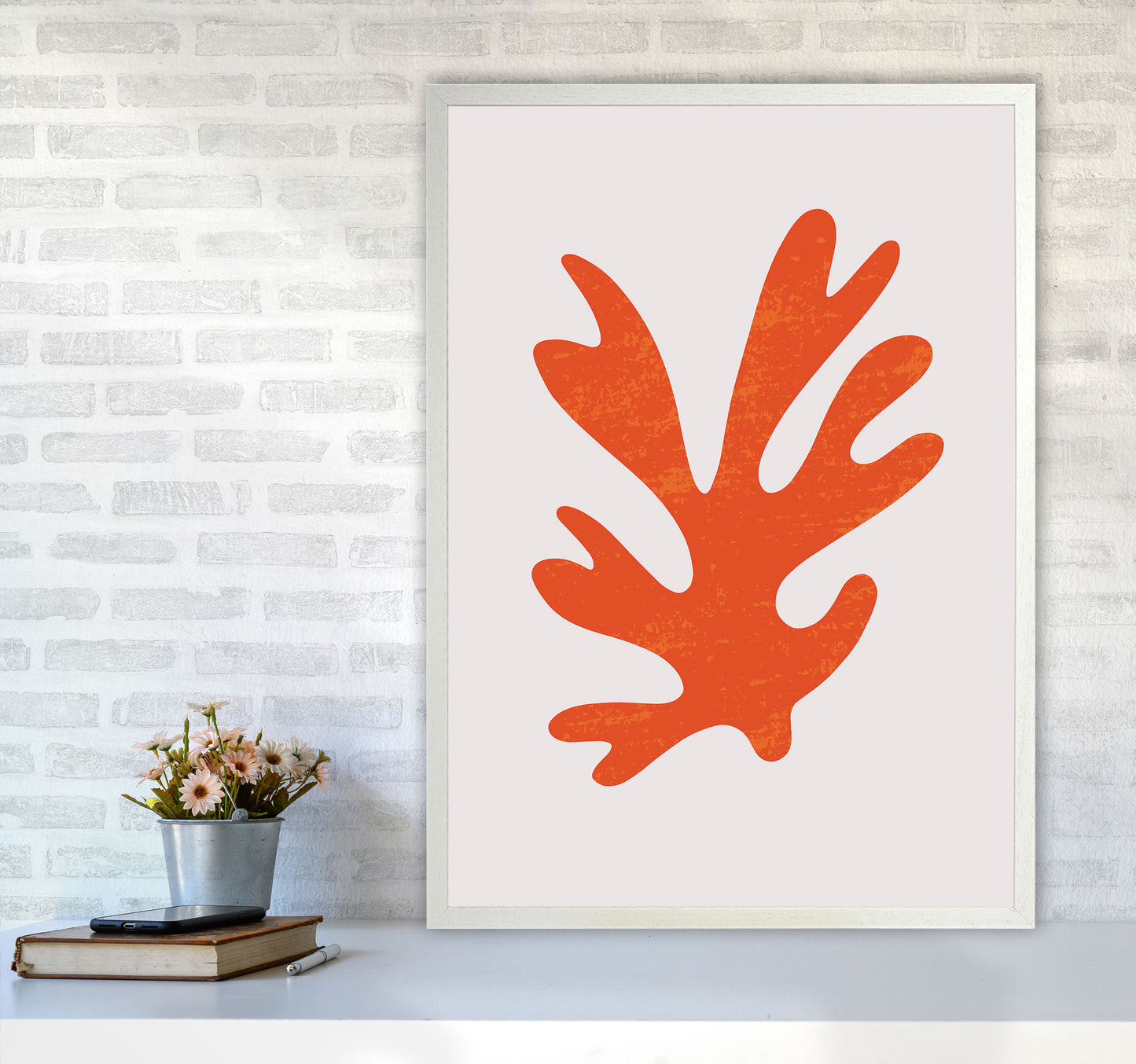 Abstract Red Algae Art Print by Jason Stanley A1 Oak Frame