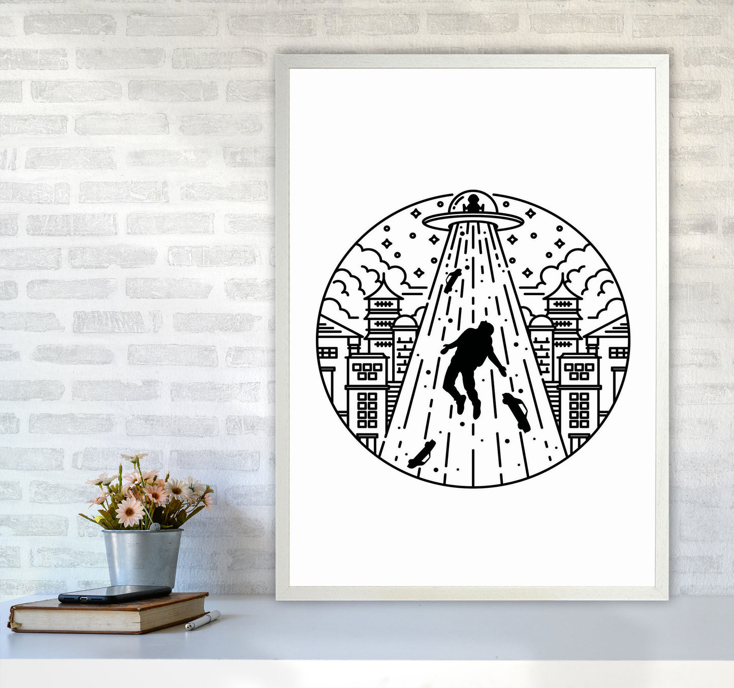 Alien Invasion Art Print by Jason Stanley A1 Oak Frame