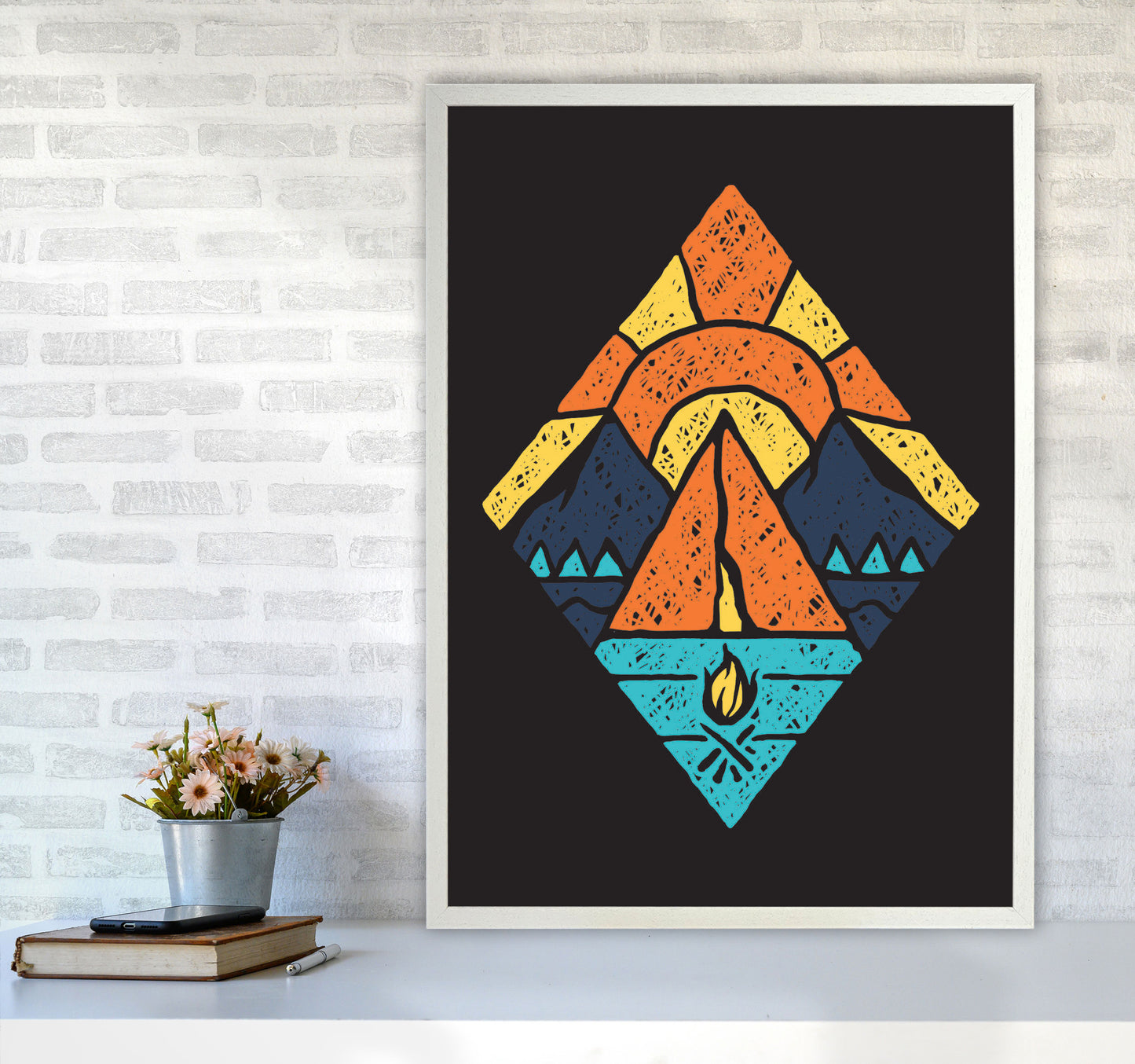 Adventure Is Here Art Print by Jason Stanley A1 Oak Frame