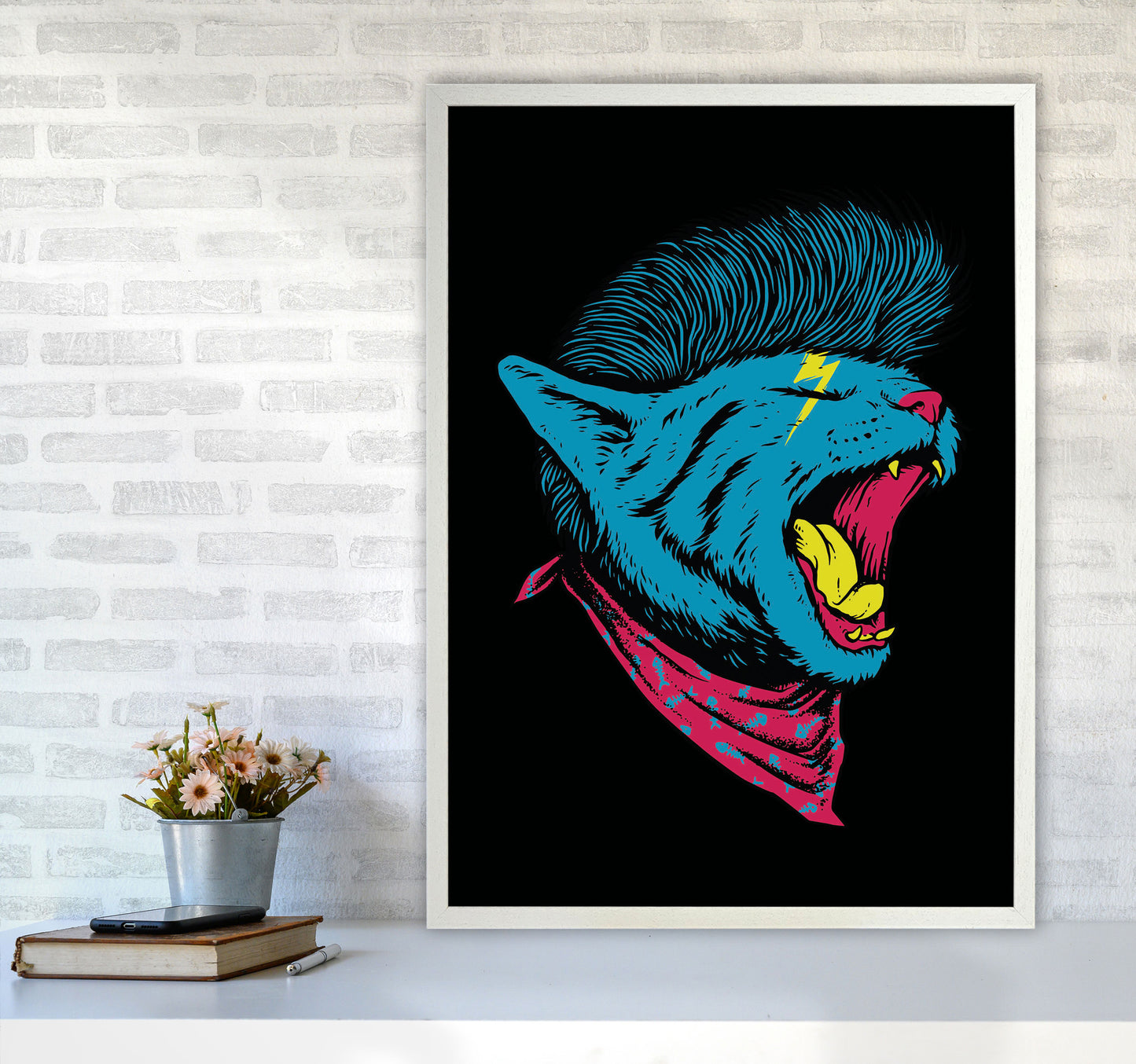 The Killer Cat Art Print by Jason Stanley A1 Oak Frame