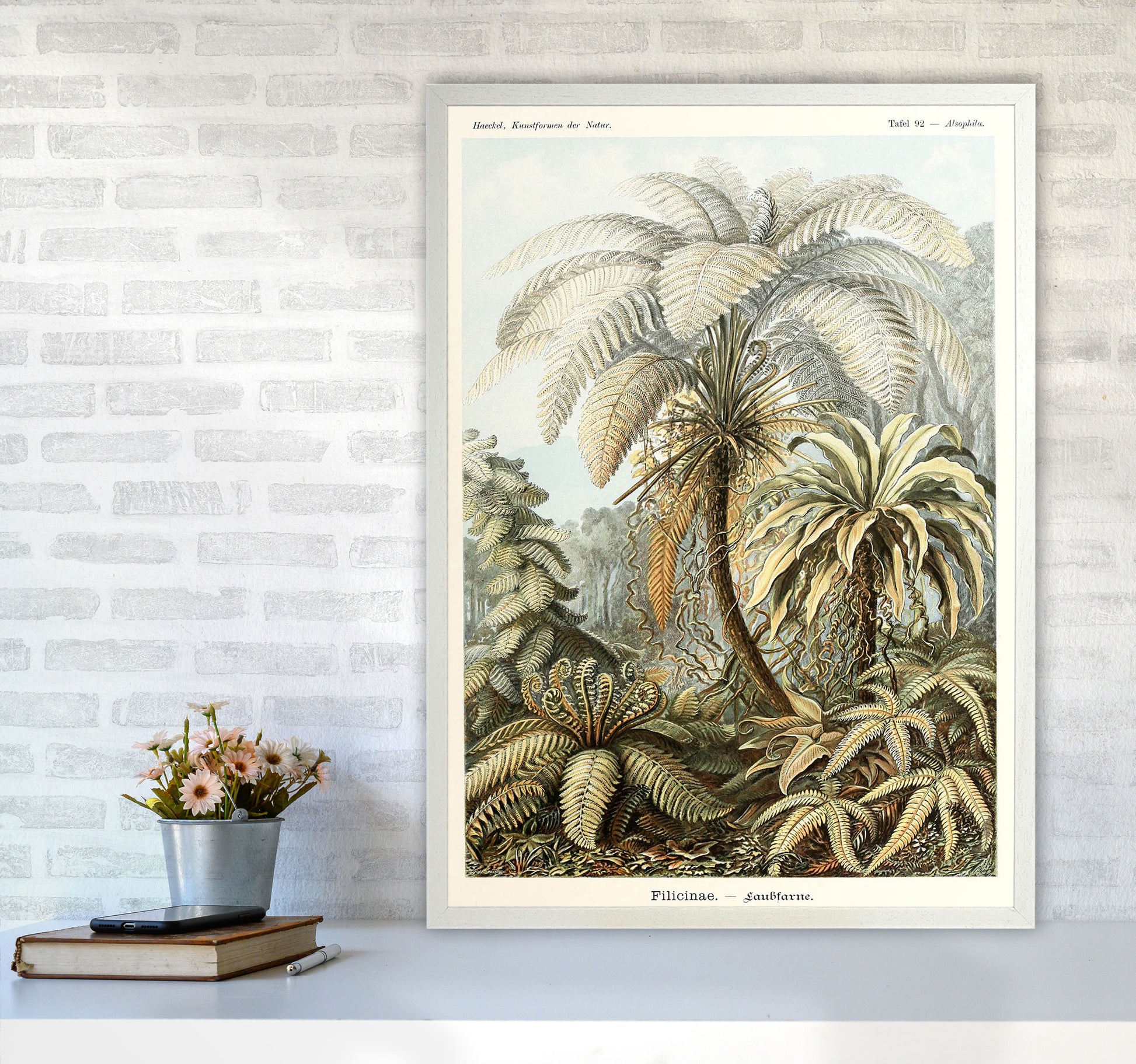 Vintage Jungle Illustration Art Print by Jason Stanley A1 Oak Frame