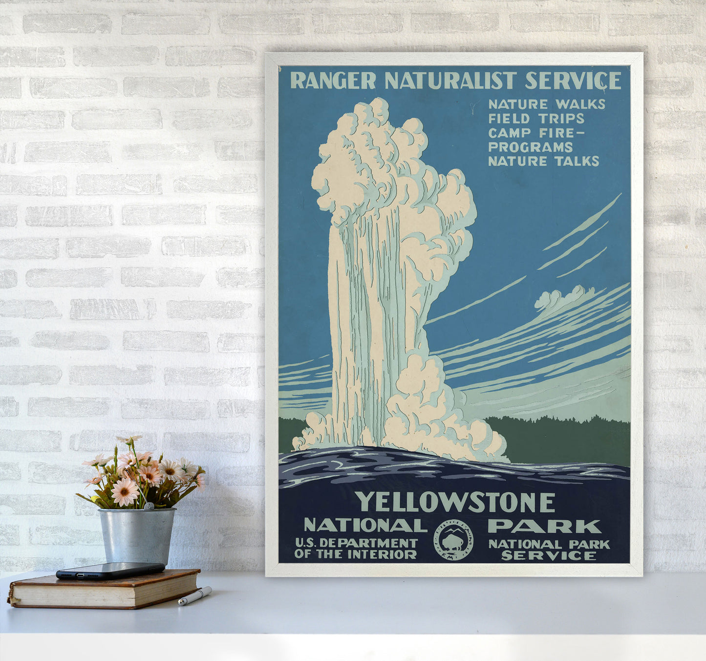 Yellowstone National Park Art Print by Jason Stanley A1 Oak Frame