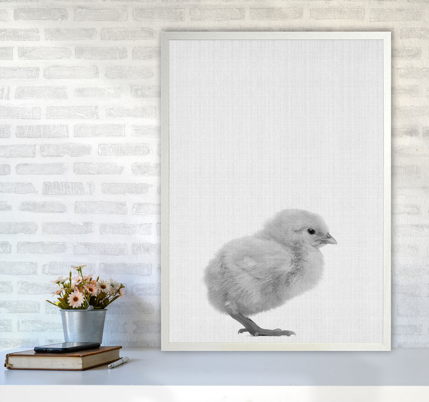 2X3_Chick Art Print by Jason Stanley A1 Oak Frame