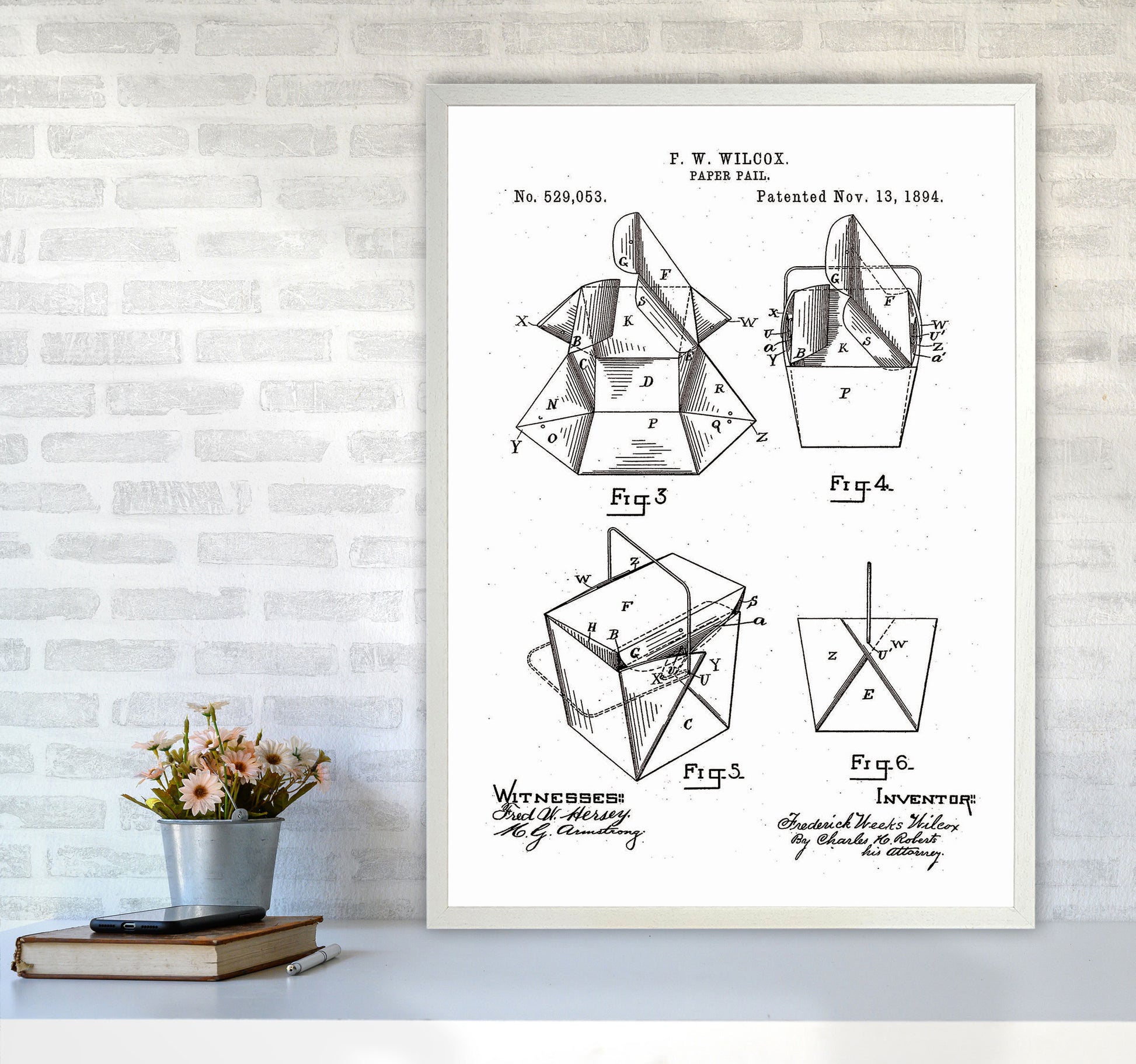 Chinese Take Out Box Patent Art Print by Jason Stanley A1 Oak Frame