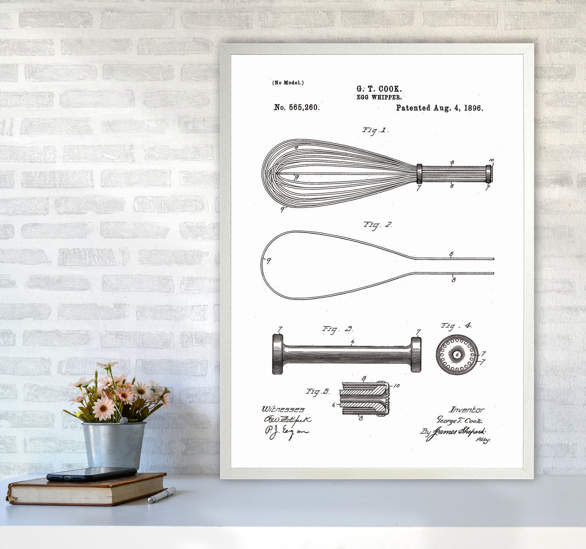 Egg Whipper Patent Art Print by Jason Stanley A1 Oak Frame