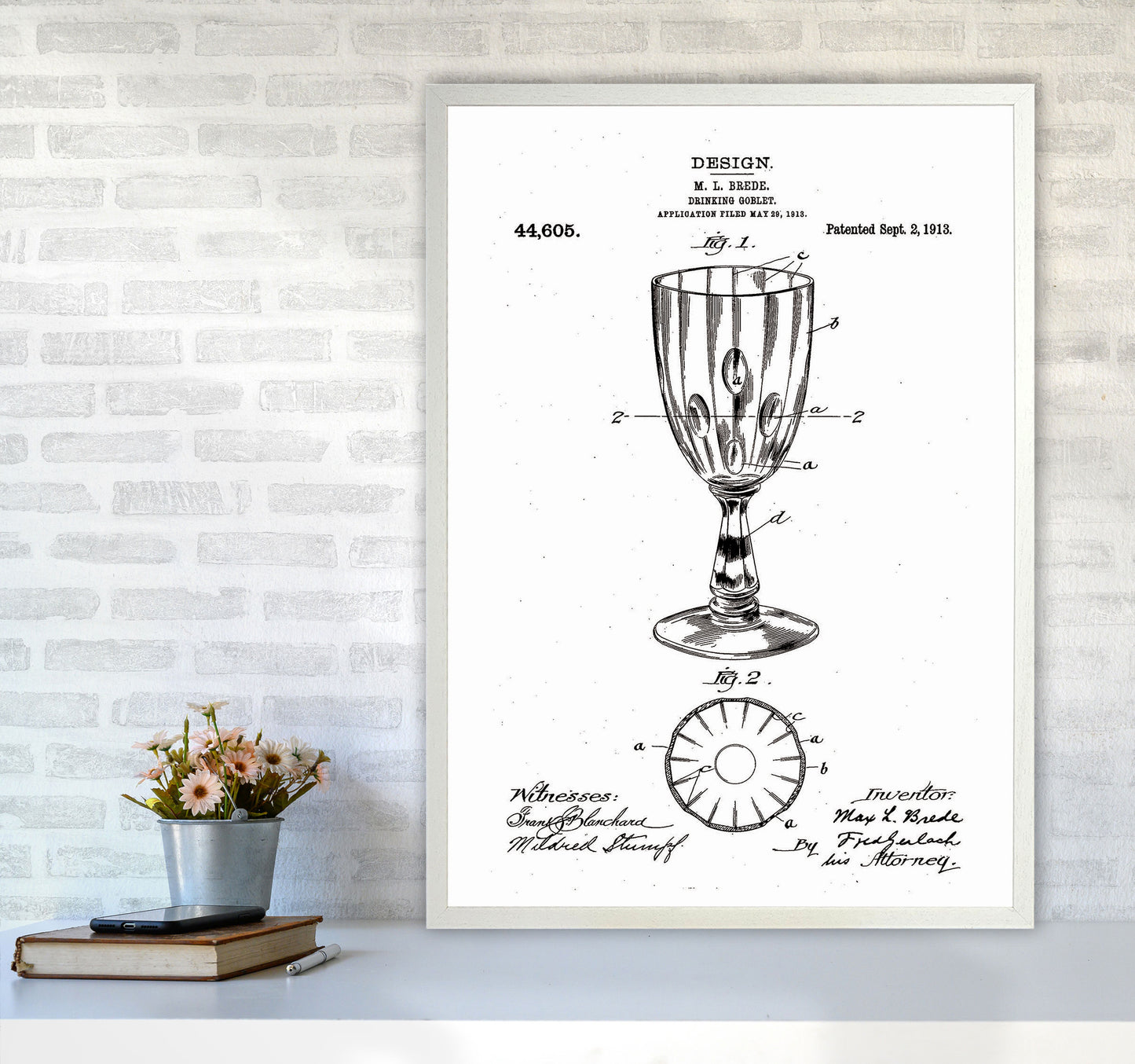 Goblet Patent Art Print by Jason Stanley A1 Oak Frame