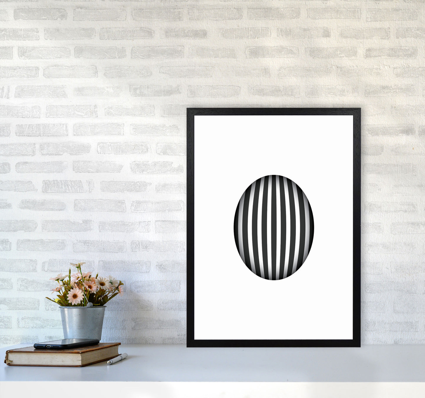 Minimal Geometric Series - 47 Art Print by Jason Stanley A2 White Frame