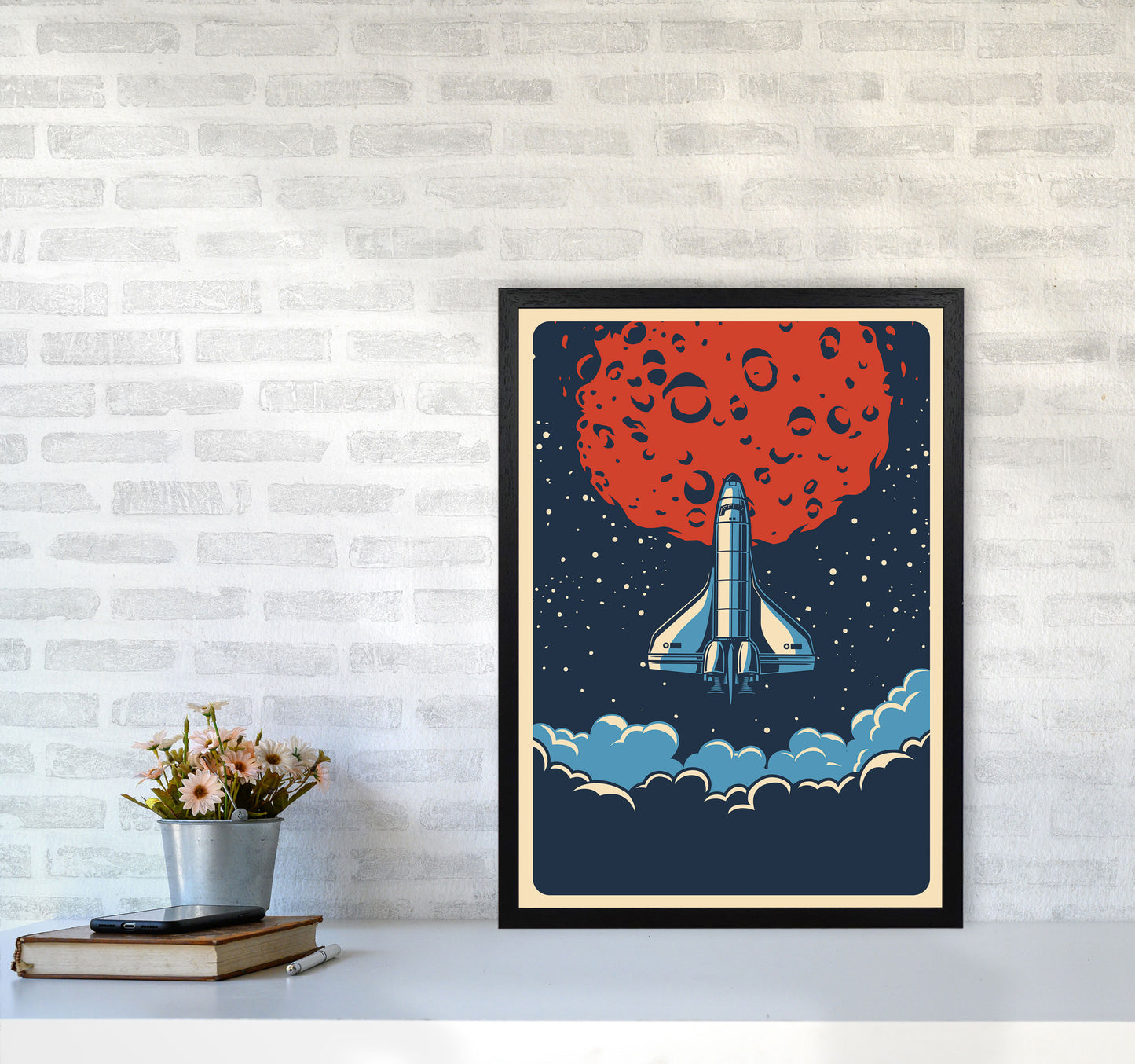 Outer Space Series - #15 Art Print by Jason Stanley A2 White Frame