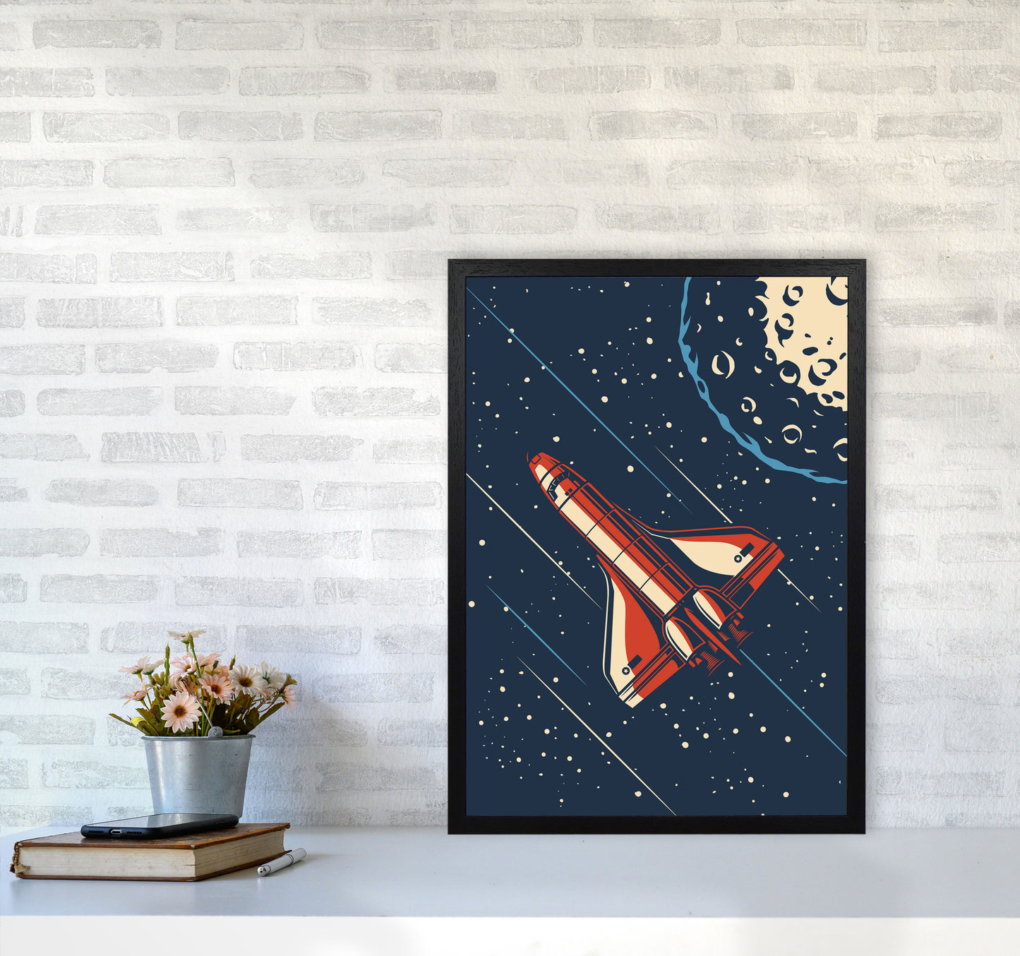 Outer Space Series - #16 Art Print by Jason Stanley A2 White Frame