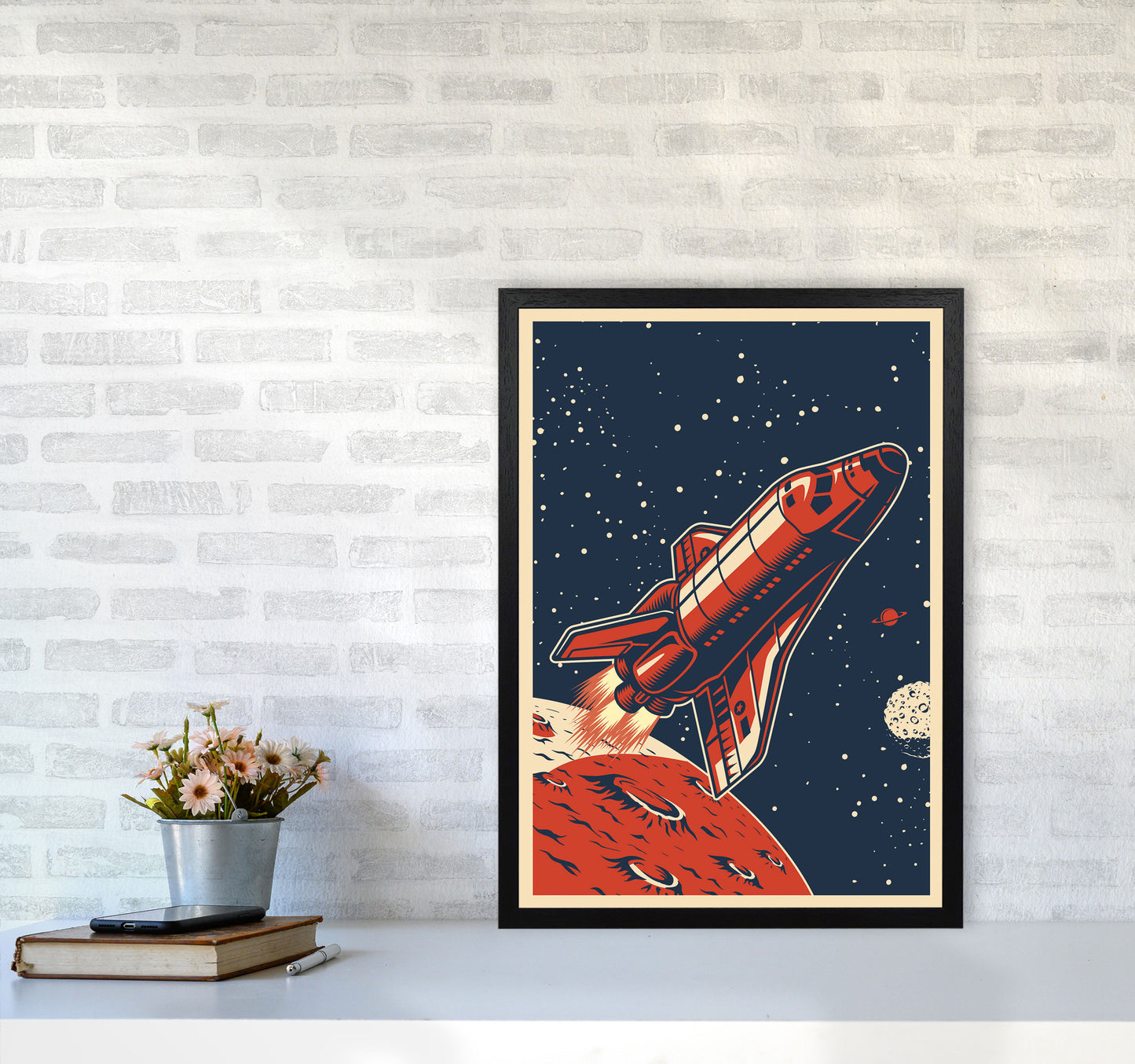 Outer Space Series - #6 Art Print by Jason Stanley A2 White Frame