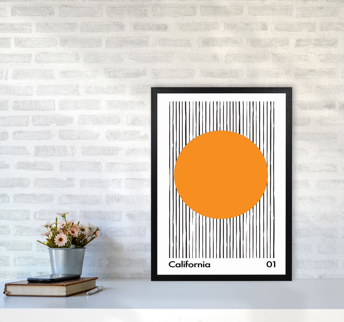 California 01 Skinny Art Print by Jason Stanley A2 White Frame