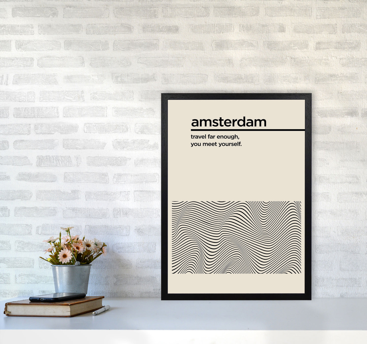Amsterdam Travel Art Print by Jason Stanley A2 White Frame